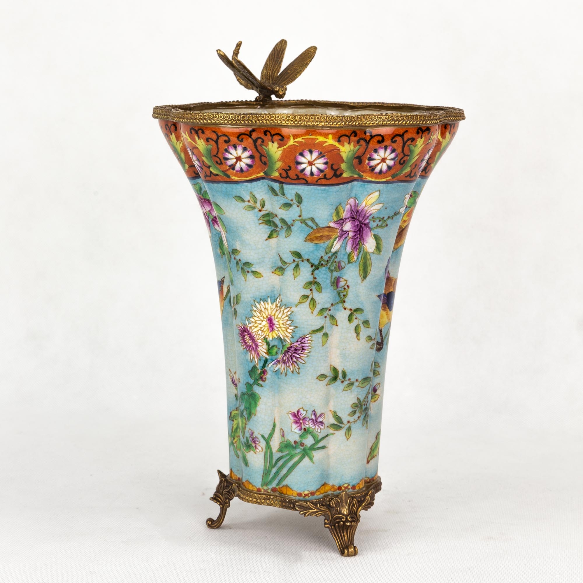 ваза для ов eurasia group фарфоровая корица 19х19х36 см Ваза фарфоровая с бронзой 22х22х33см Wah luen handicraft