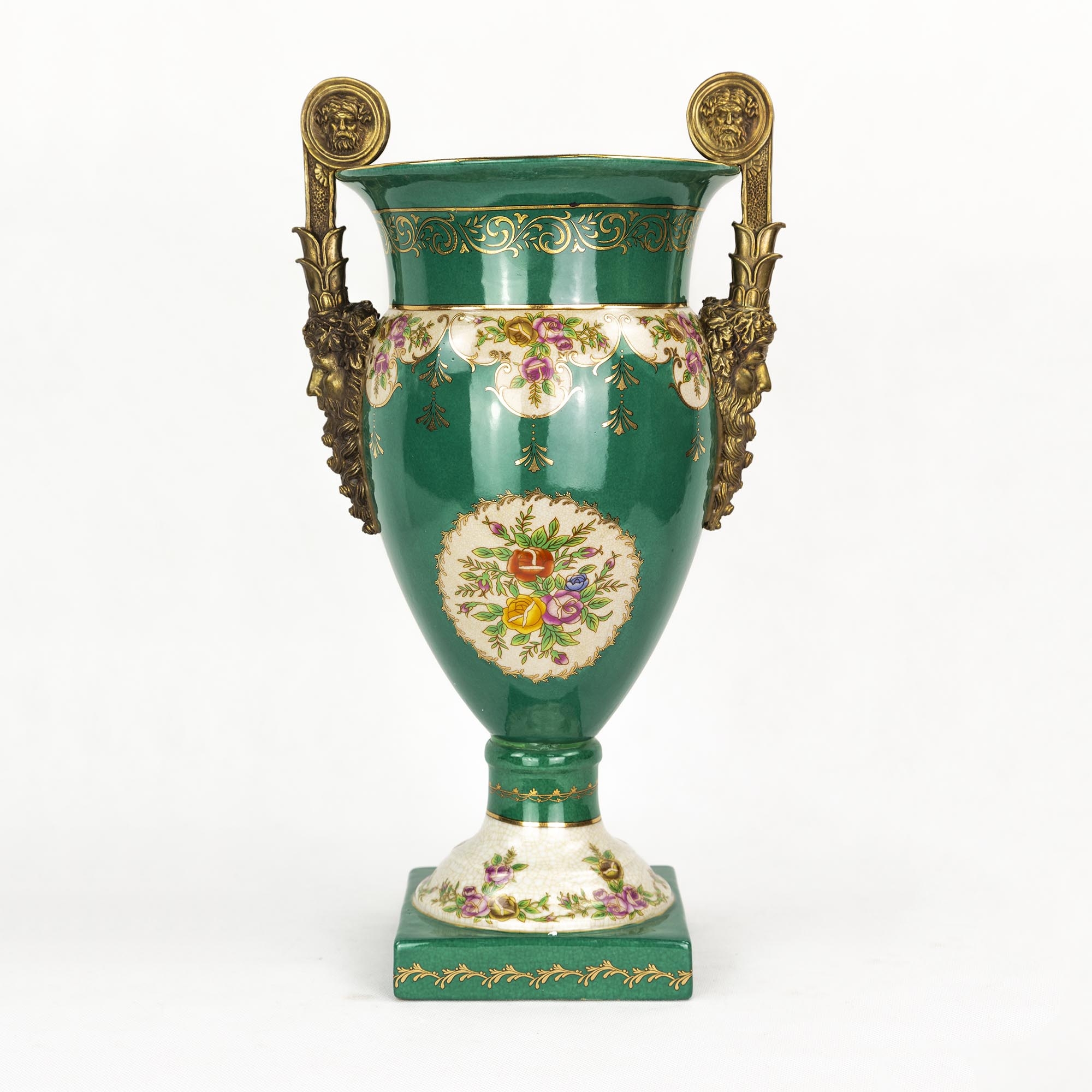 Ваза фарфоровая с бронзой 25х20х46 см Wah luen handicraft ваза glasar фарфоровая мятного а и бронзовыми змеями 39 см