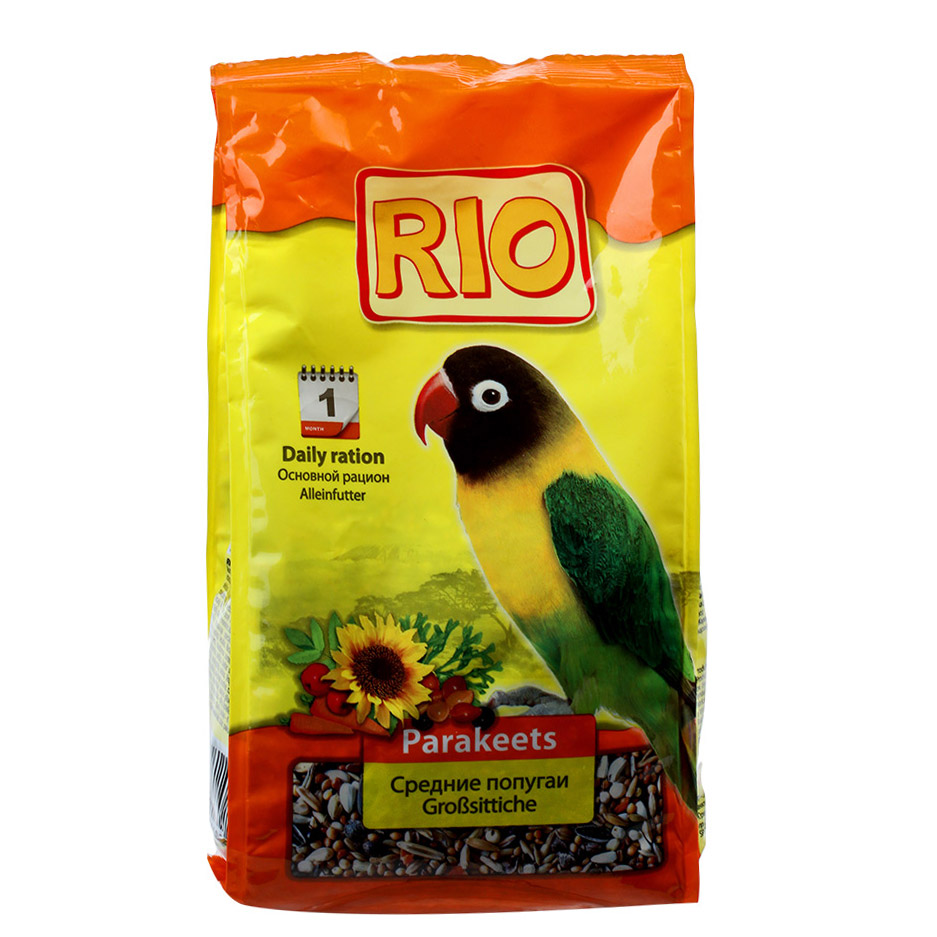 Корм для птиц RIO Для средних попугаев 1 кг зоомир капитан флинт корм для крупных попугаев 500 гр