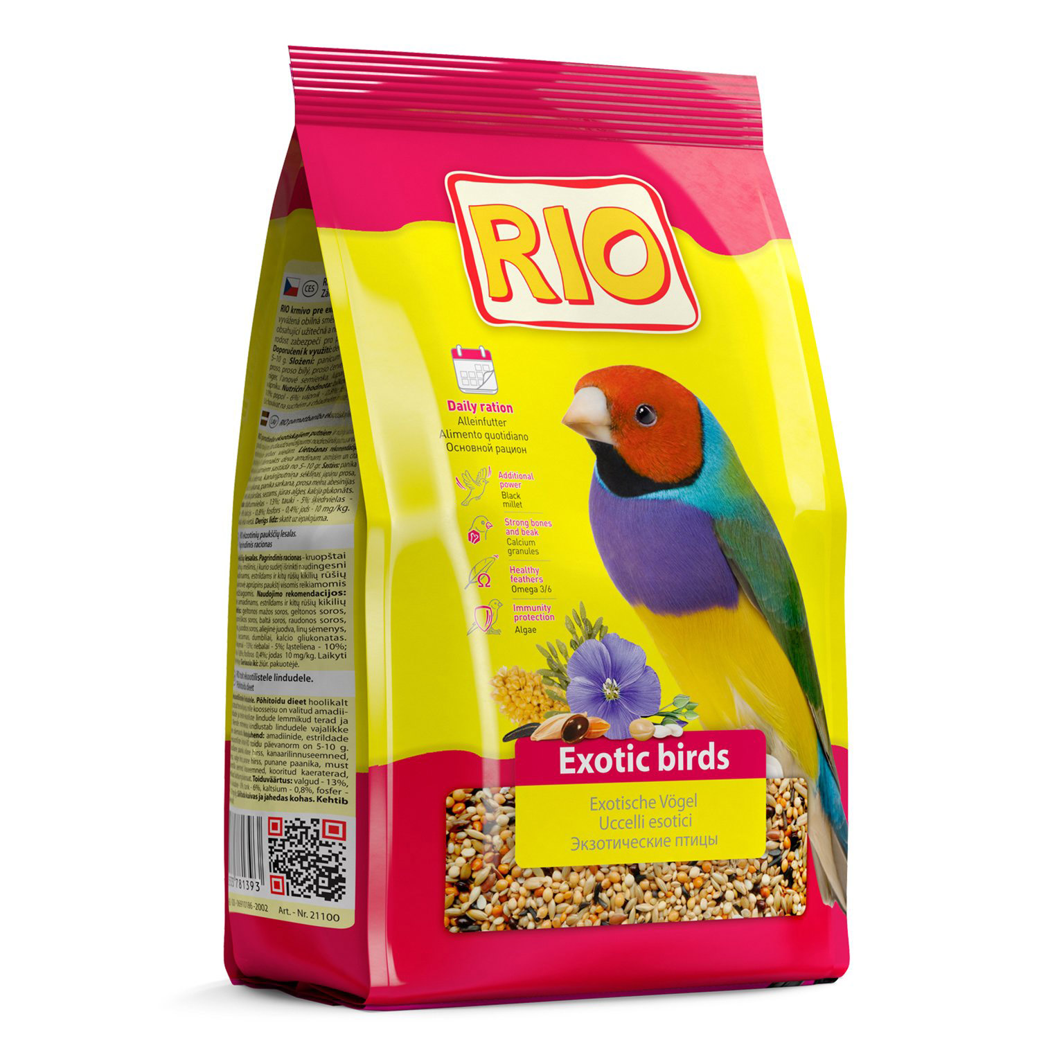 Корм для птиц RIO Для экзотических птиц 1 кг pinny original mix зерновая смесь для экзотических птиц 1 кг