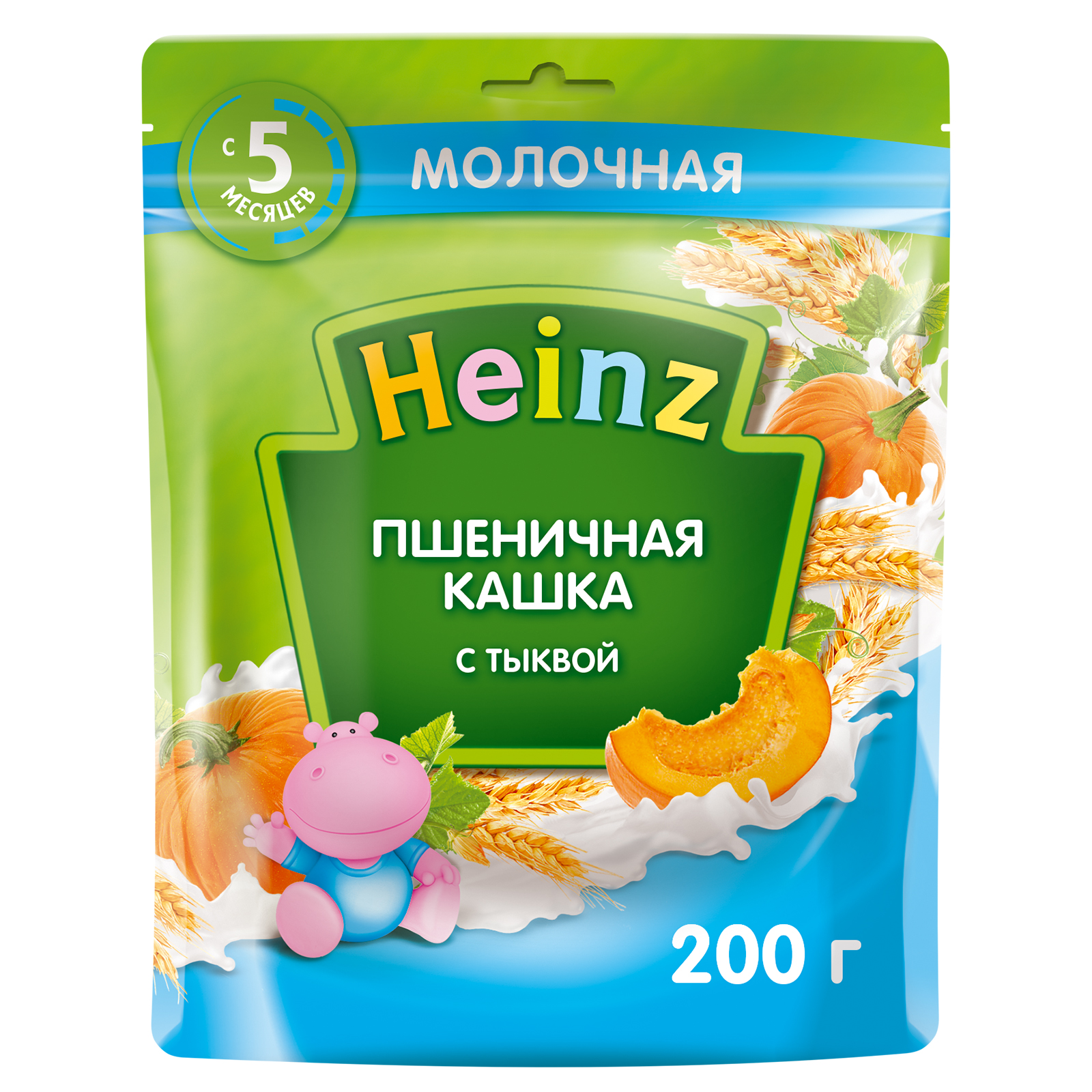 Каша Heinz молочная пшеничная с тыквой с Омега 3 с 5-ти месяцев 200 г