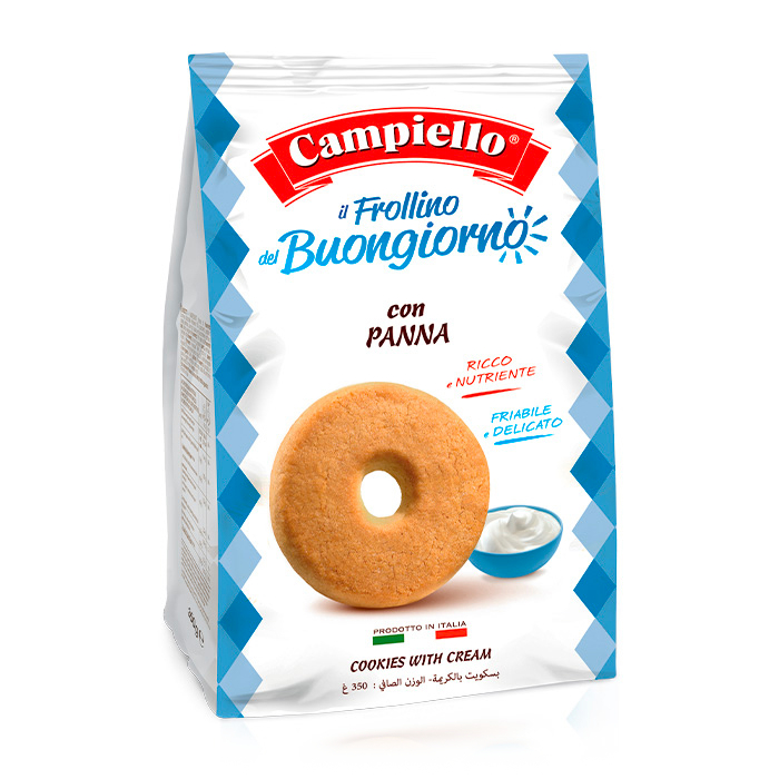 Печенье Campiello Il Frollino del Buongiorno con Panna 350 г печенье doemi delights с кремом джандуйя 300 г