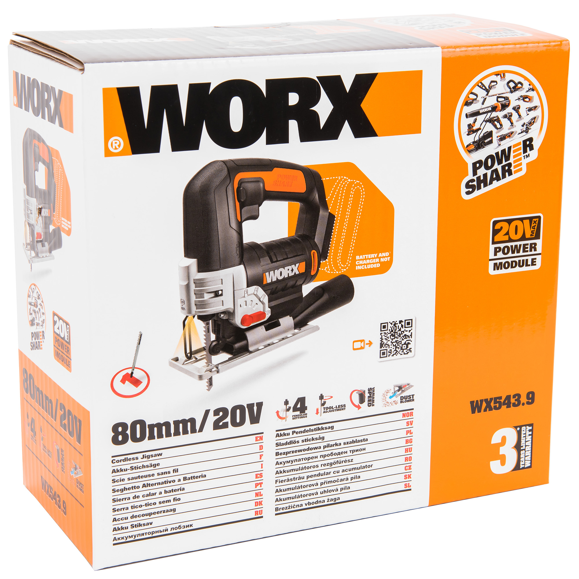 фото Лобзик аккумуляторный worx w543.9 без акб и зу