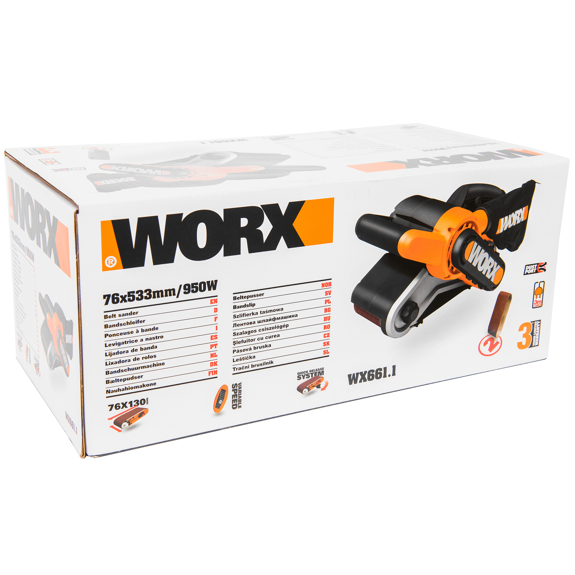 фото Ленточная шлифмашина worx wx661.1