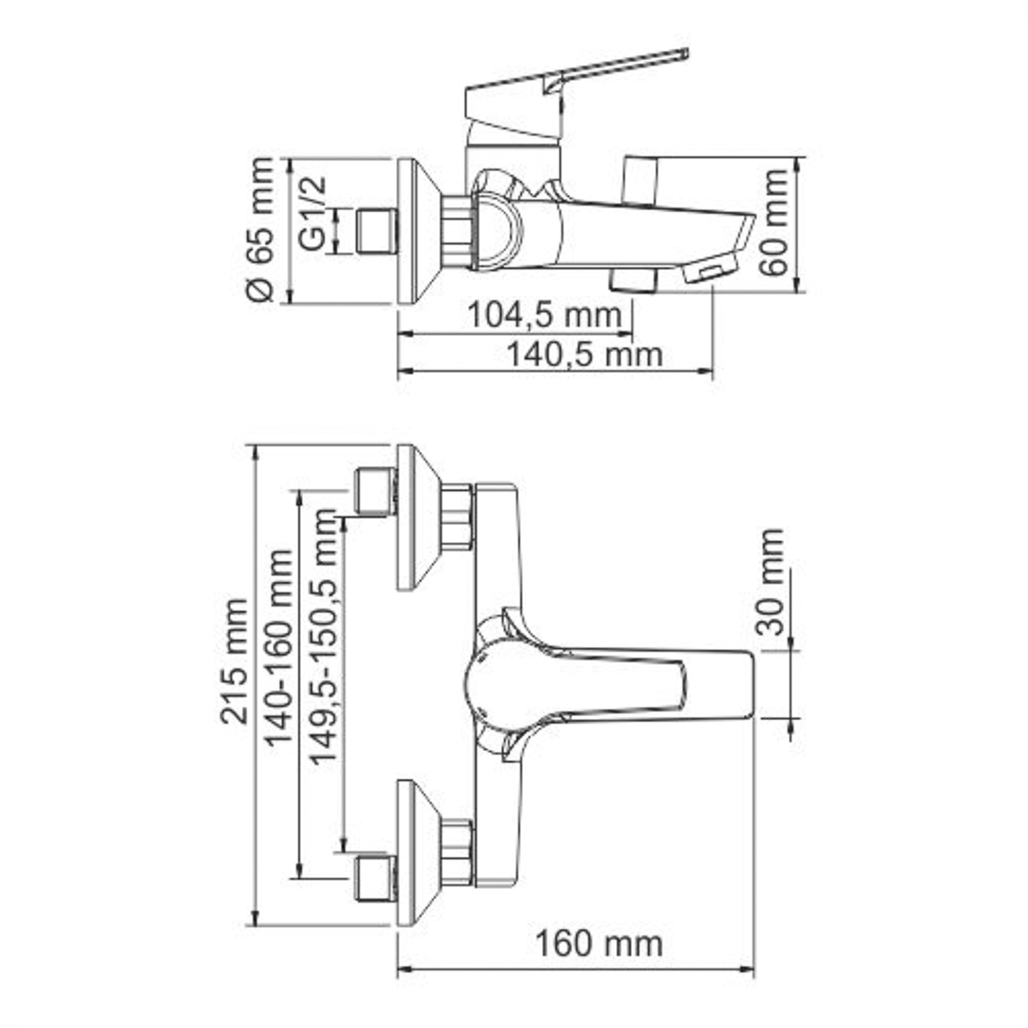 Смеситель для ванны Wasserkraft Rhin (4401), цвет хром, размер 1/2