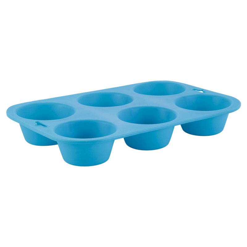Форма для кексов Guffman Casa forno на 6 шт, цвет голубой - фото 1