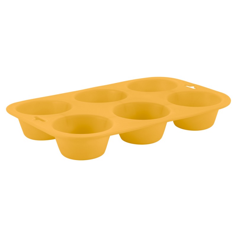 Форма для кексов Guffman Casa forno на 6 шт, цвет желтый - фото 1