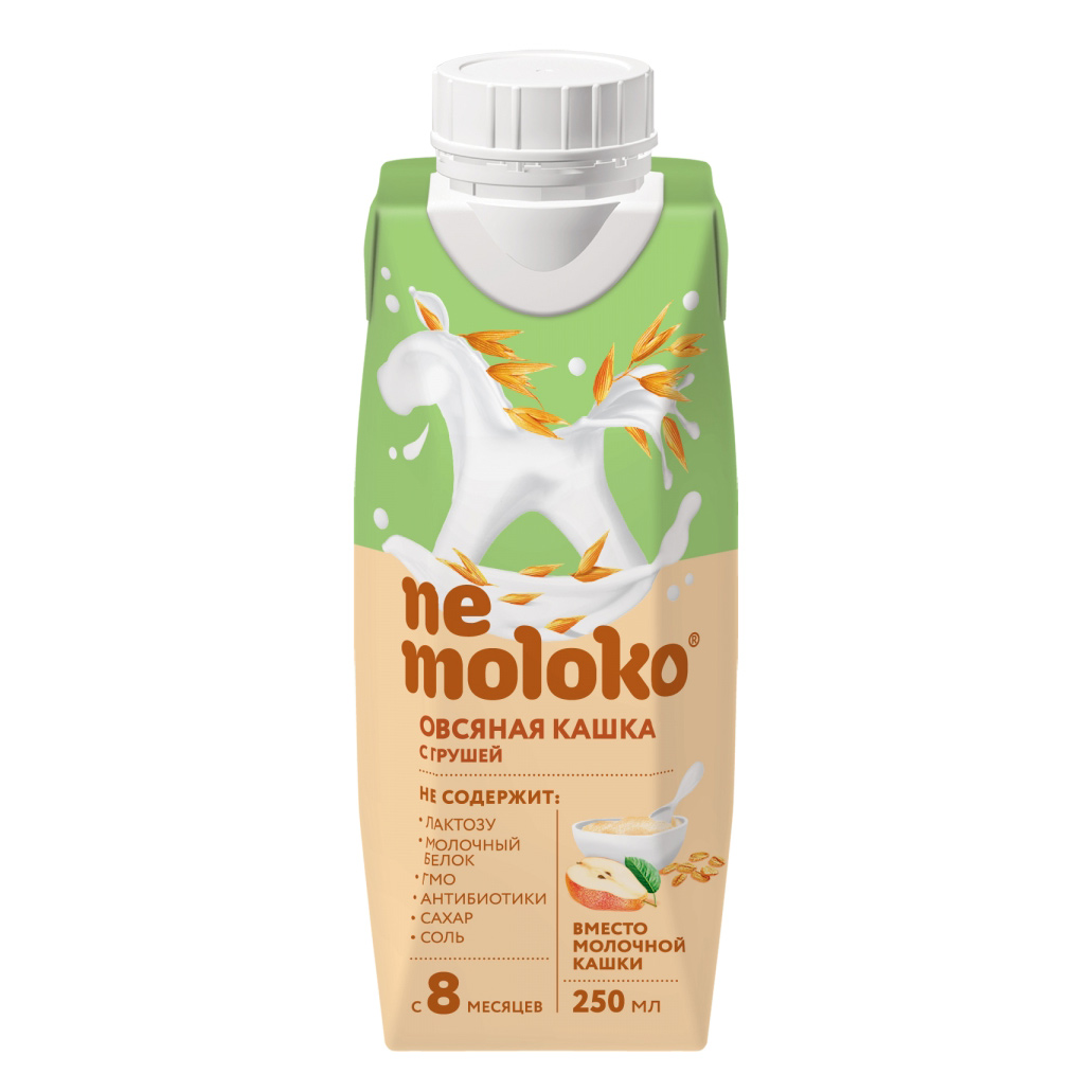 Каша NEMOLOKO овсяная с грушей NEMOLOKO с 8-ми месяцев 250 мл каша молочная fleur alpine гречневаяс 4 месяцев 200 г