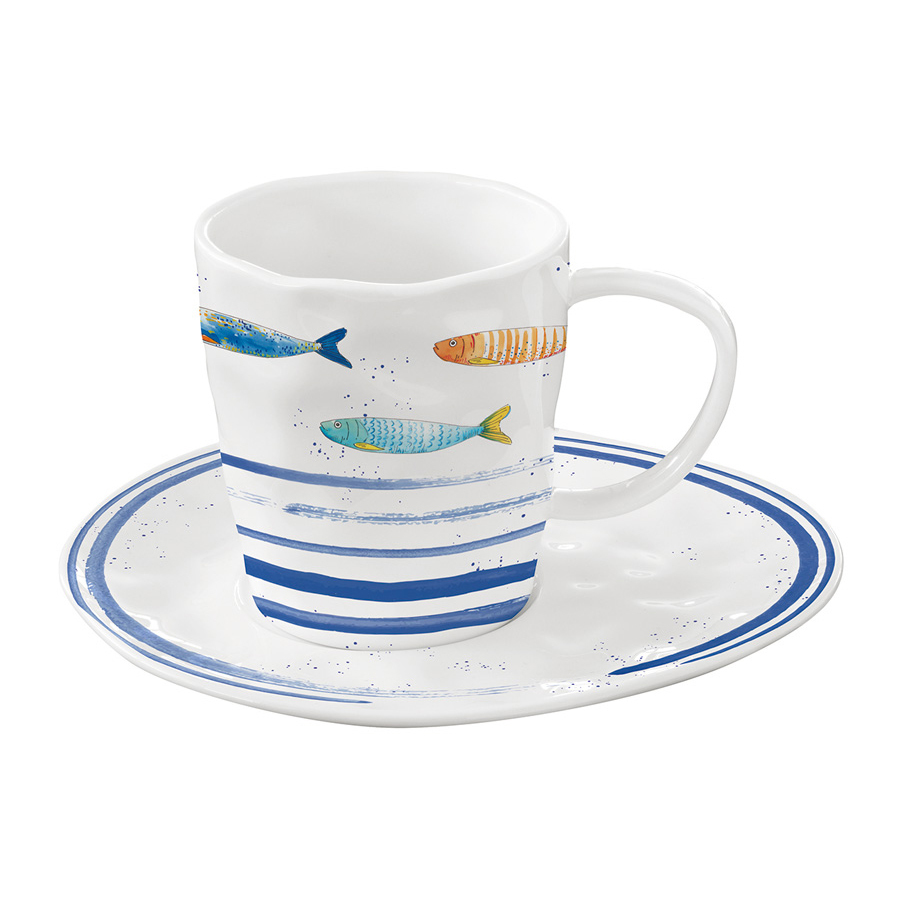 Чашка с блюдцем Easy Life Морской берег 250 мл чашка с блюдцем easy life луговые ы голубые 250 мл