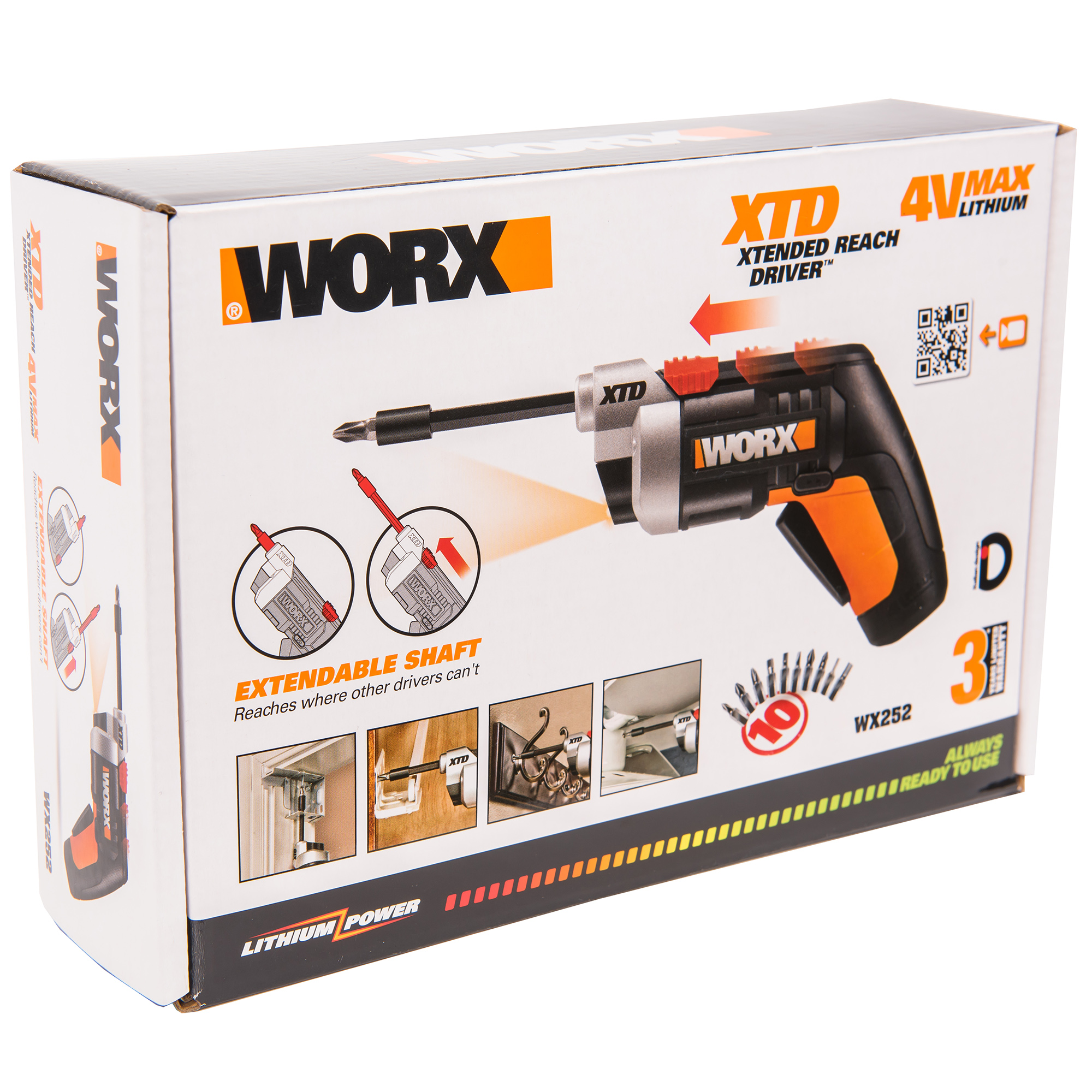 Отвертка аккумуляторная WORX WX252, цвет оранжевый - фото 8