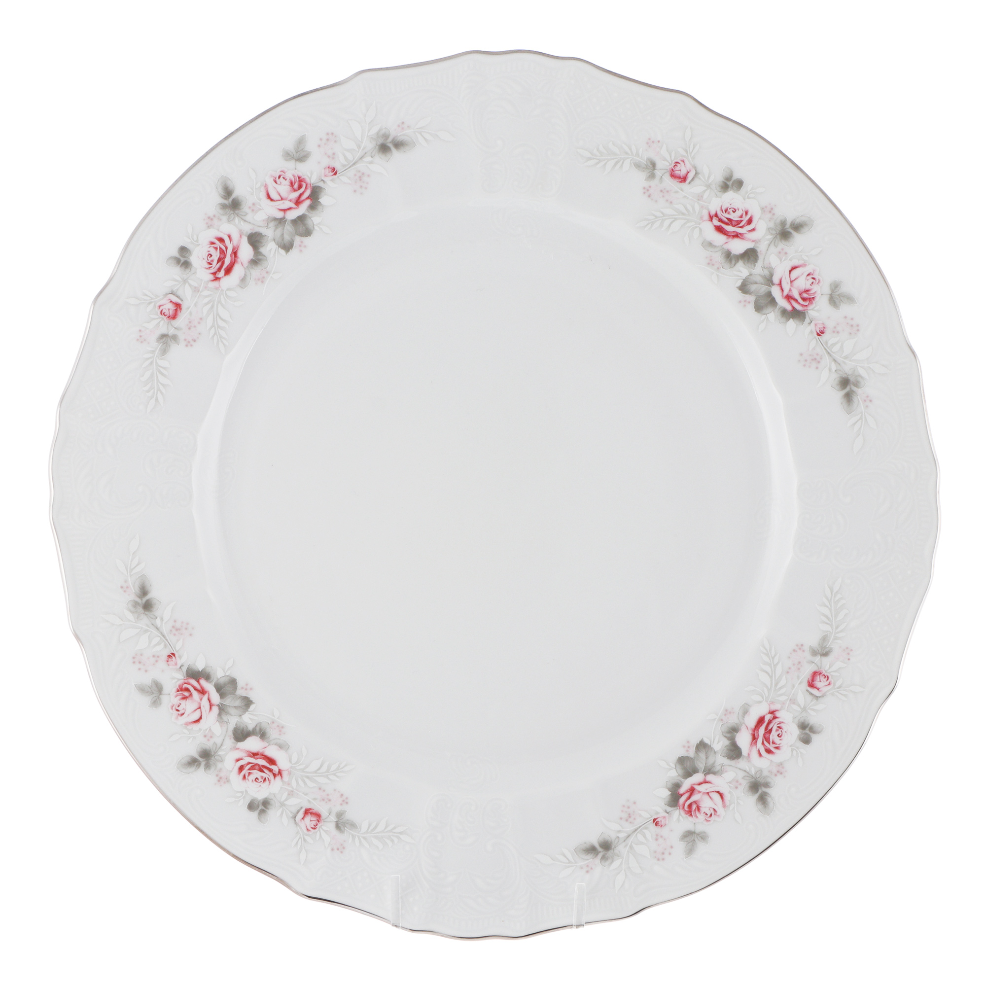 Блюдо круглое 30см Thun1794 декор бледные розы, отводка платина блюдо kulsan white granite круглое 28 см