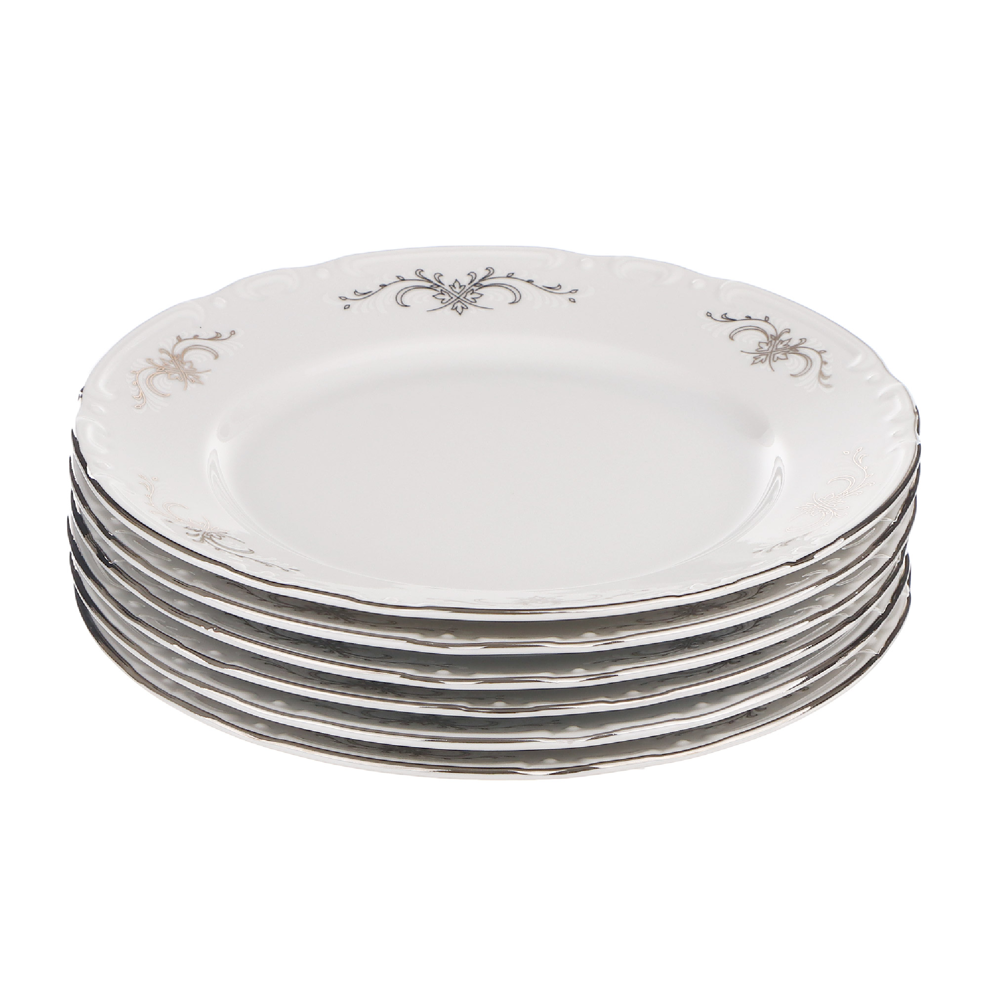 набор тарелок мелких thun констанция 24 см серый декор Набор десертных тарелок Thun1794 Констанция 17 см 6 шт