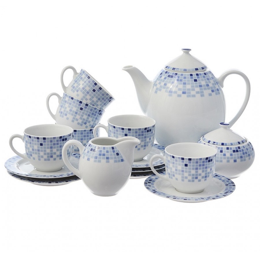 Сервиз кофейный Thun 1794 6 персон 17 предметов Opal чайный сервиз thun 1794 opal голубые пластинки 17 6