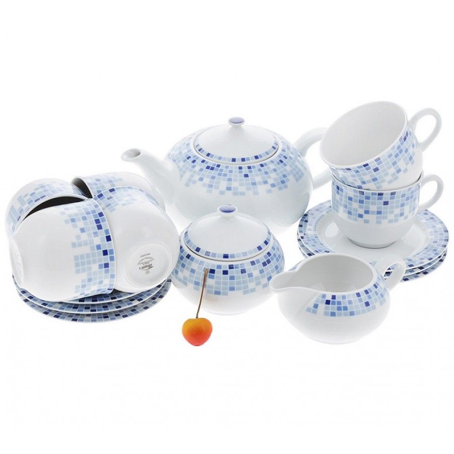 Чайный сервиз Thun 1794 6 персон 17 предметов Opal чайный сервиз thun 1794 opal голубые пластинки 17 6