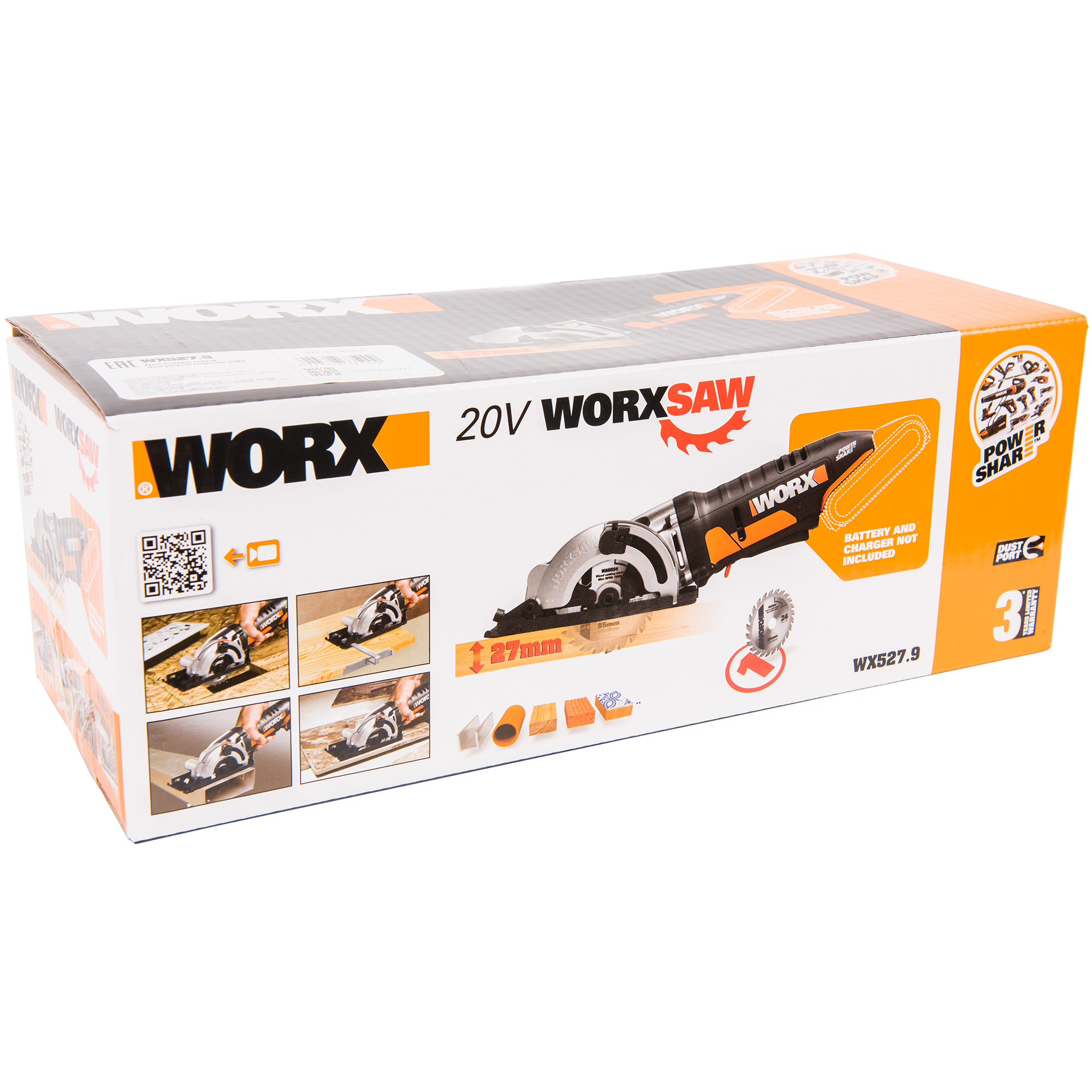 фото Пила циркулярная worx wx527.9 без акб и зу