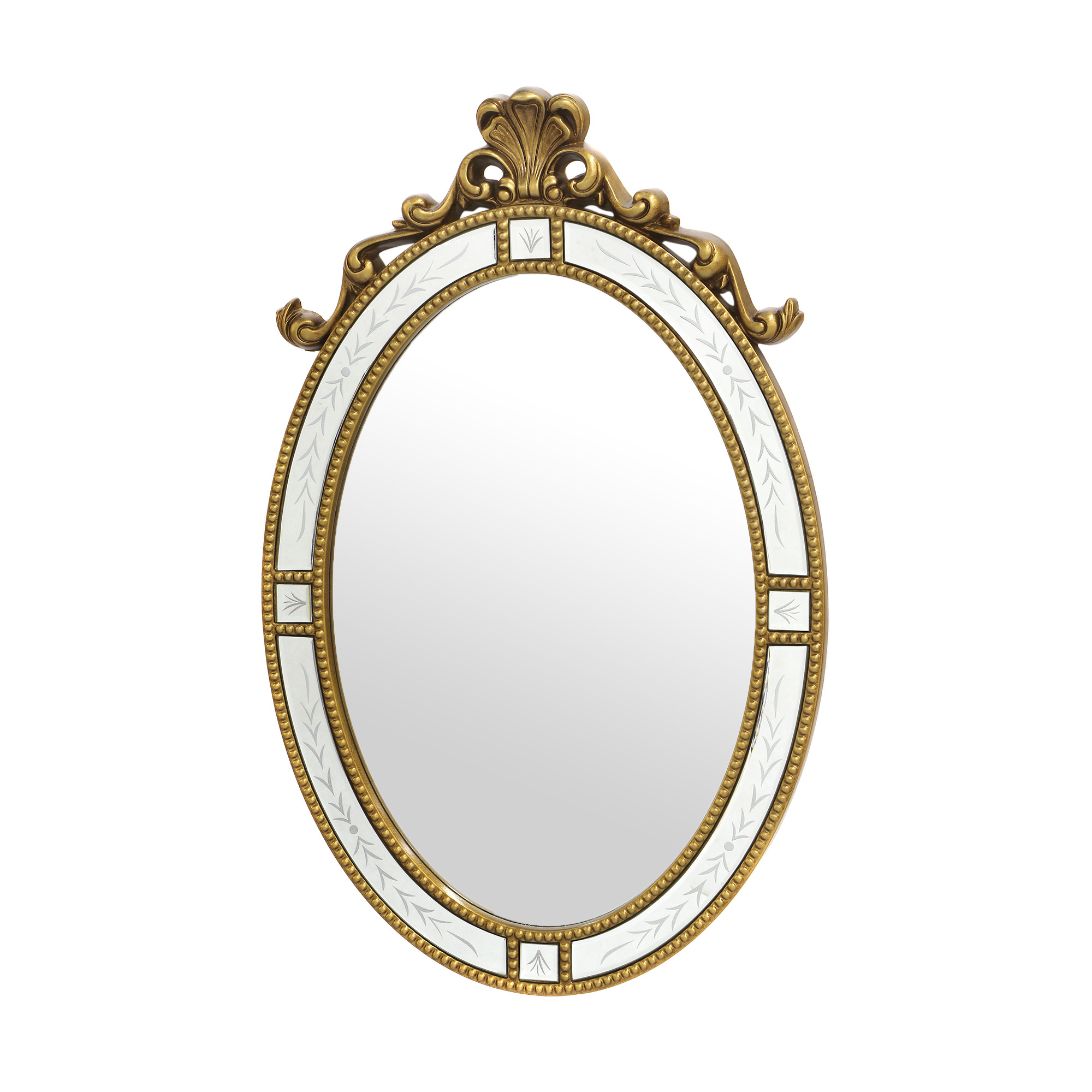 Зеркало Tengzhou Shengquan в золотистой раме 83х53х3.5 см зеркало для ванной opadiris карат 80 белый глянцевый с золотой патиной