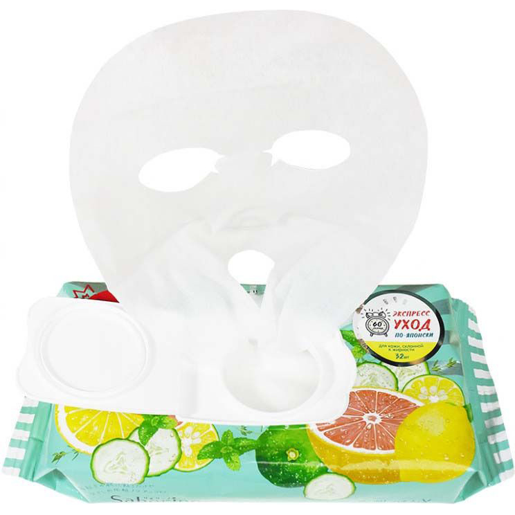 фото Тканевая маска для лица saborino успей за 60 секунд тонизирующая 32 шт