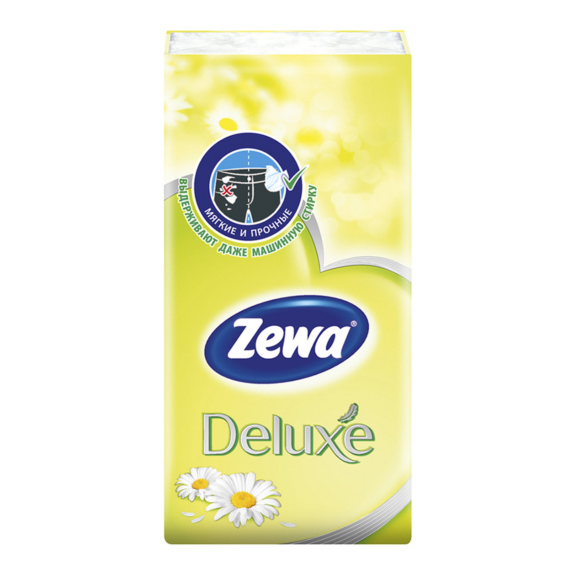 Бумажные платочки 3-слойные Zewa Deluxe Ромашка 10 штук, цвет белый - фото 2