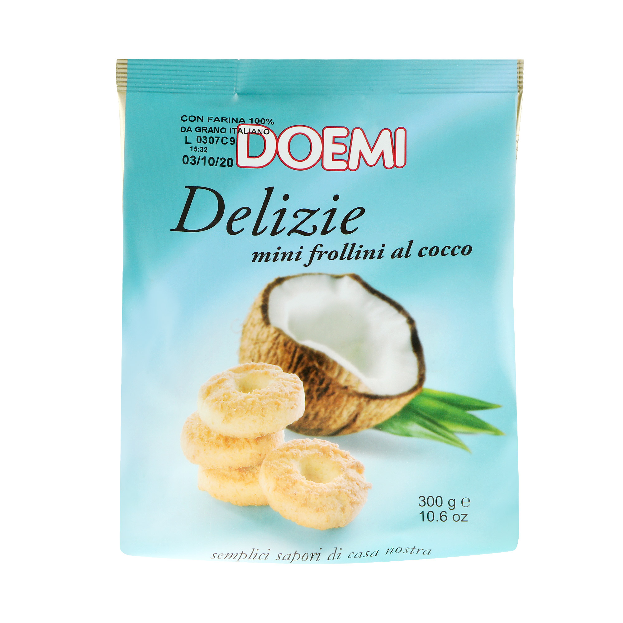 Печенье песочное Doemi кокосовое 300 г печенье цельнозерновое doemi pastarelli 700 г