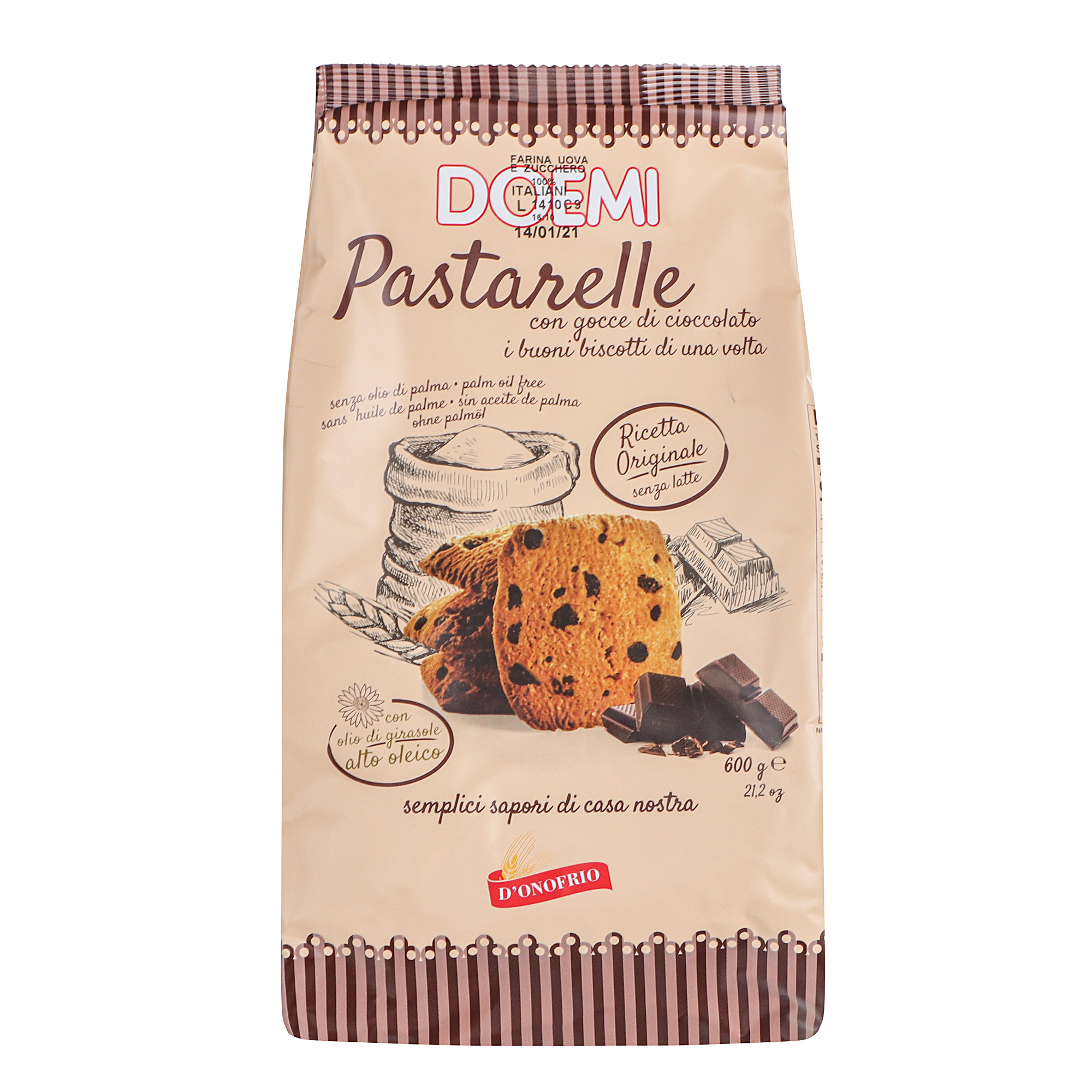 Печенье DOEMI Pastarelle с шоколадной крошкой 600 г печенье песочное doemi granpa emilios 650 г