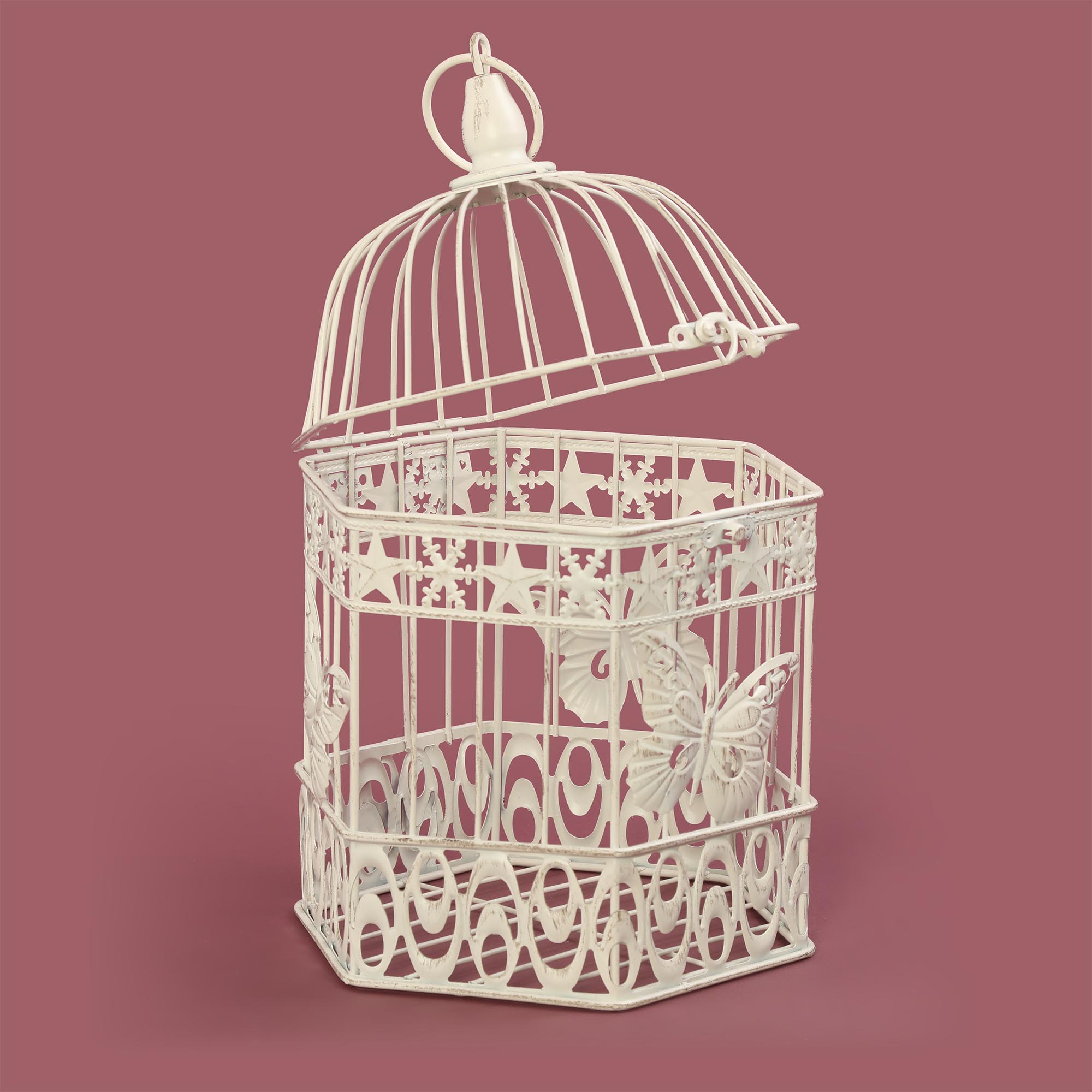 

Клетка декорированная Ningde qinyuan leonardo белая, 20х18х32 см, Белый