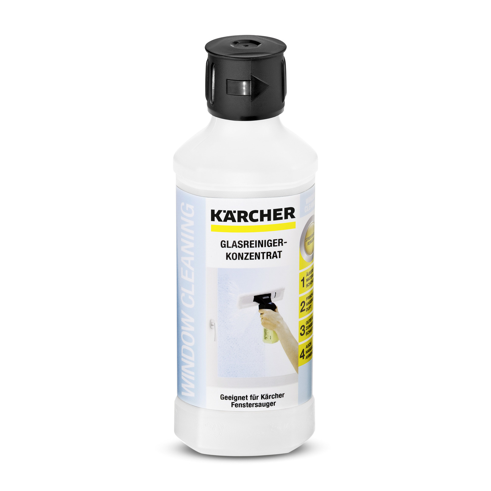Средство для чистки стекол Karcher rm 500 0.5л жидкое щелочное средство для чистки для газовых плит грилей и духовых шкафов saraya