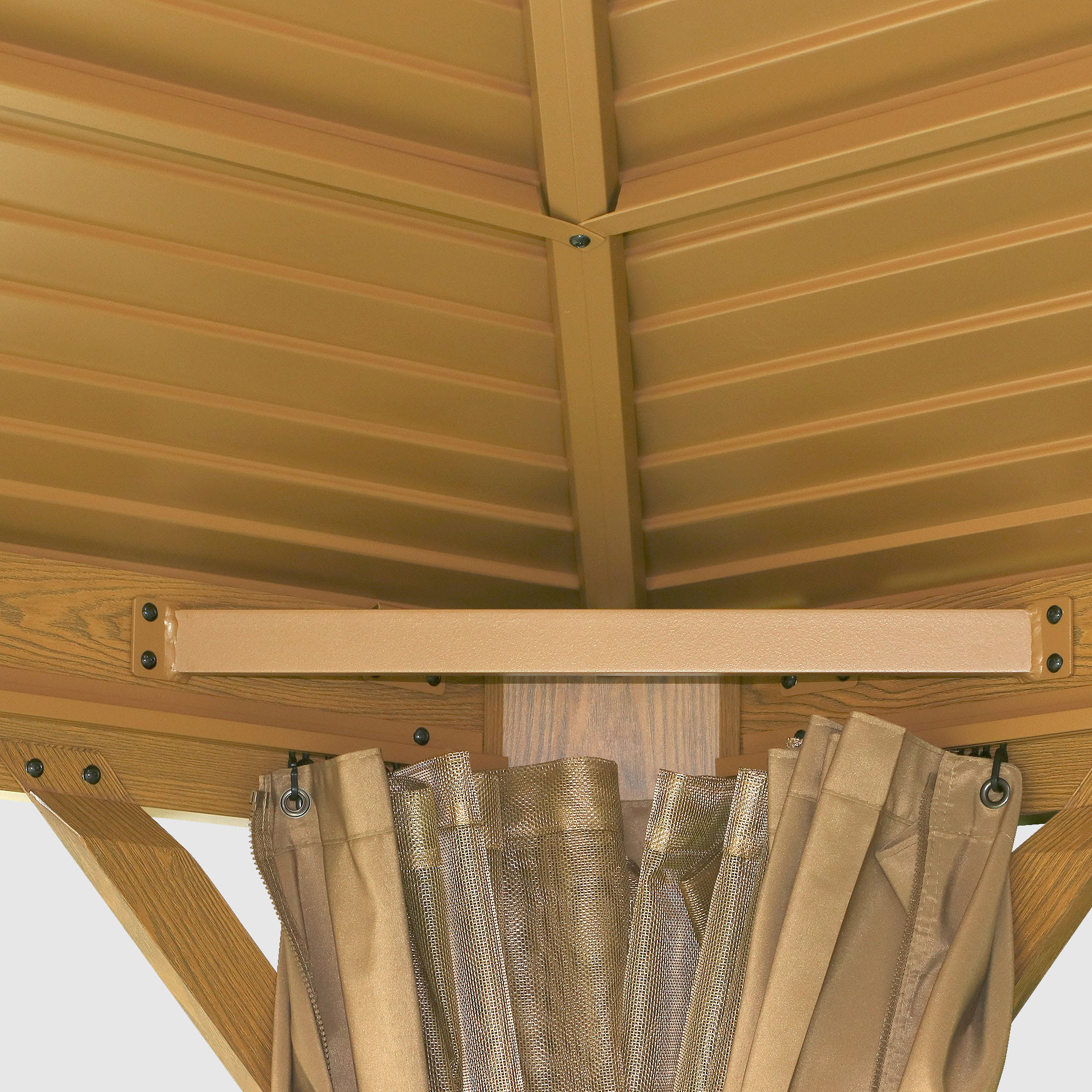 Шатер Insense wood design 3х4м металлическая крыша, цвет золотой - фото 6