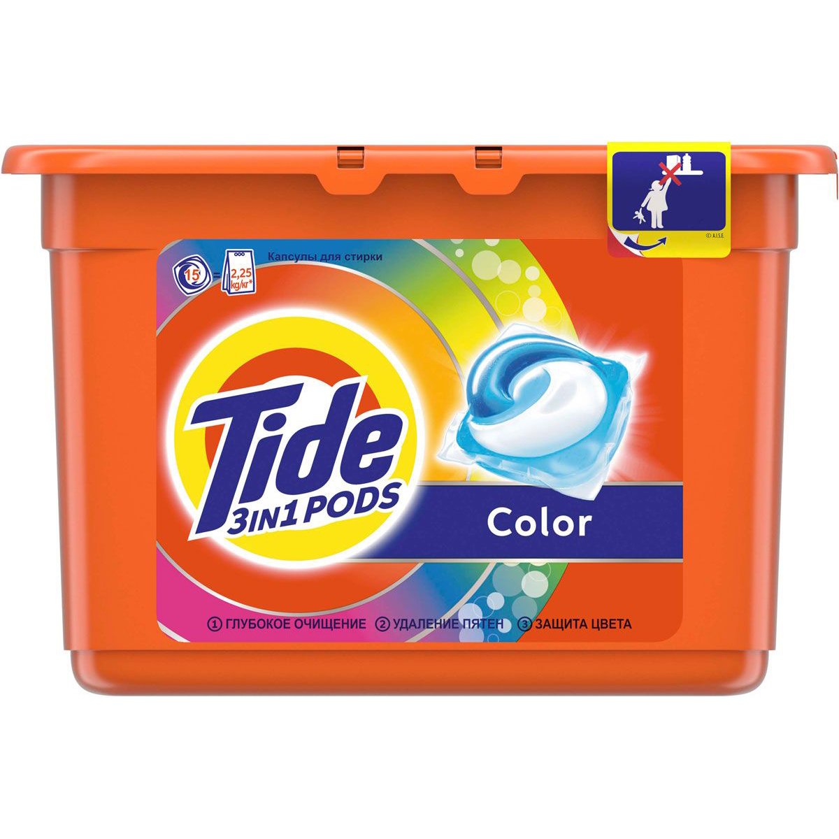 Капсулы для стирки Tide Pods Color 15 шт - фото 1