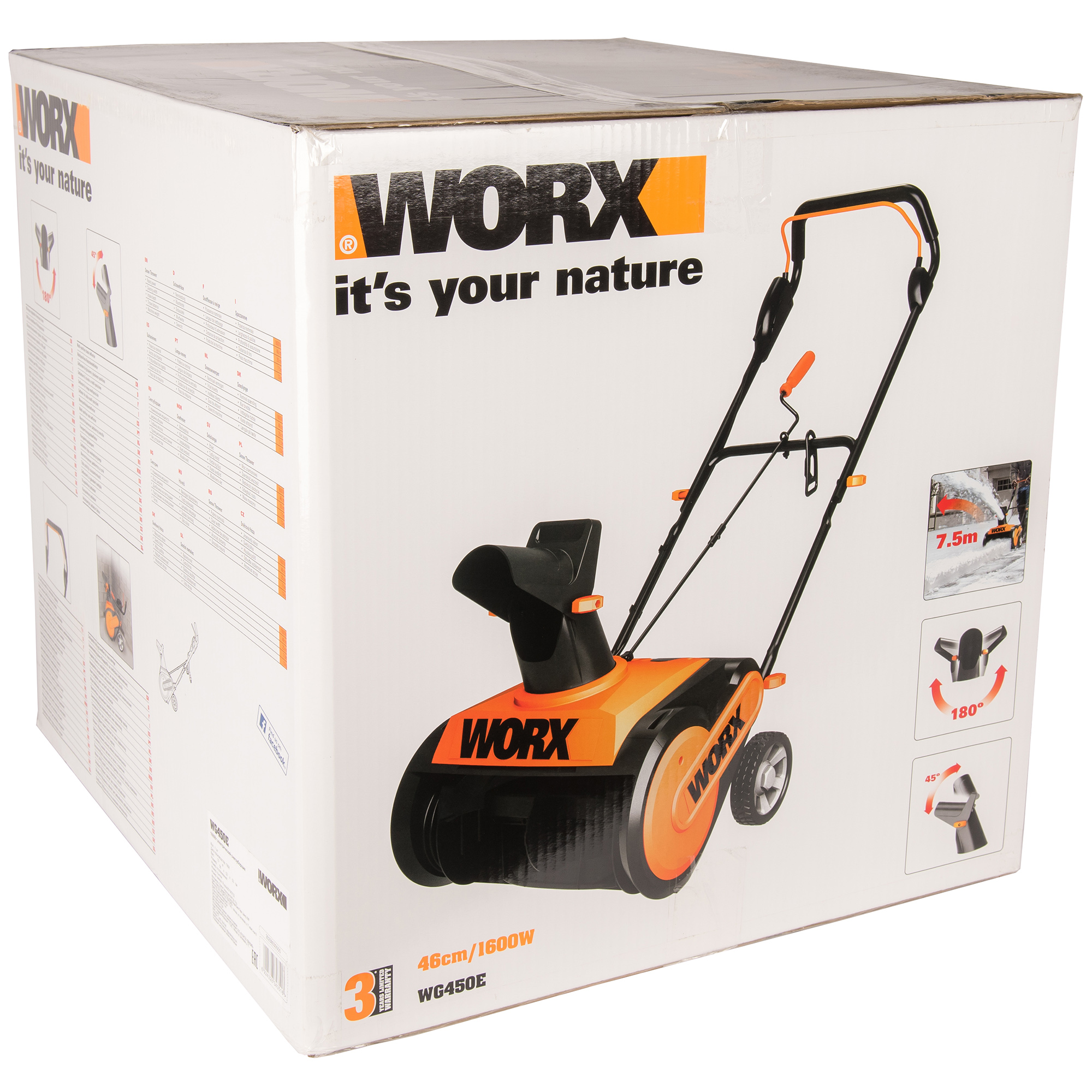 фото Снегоуборщик worx wg450e 1600вт