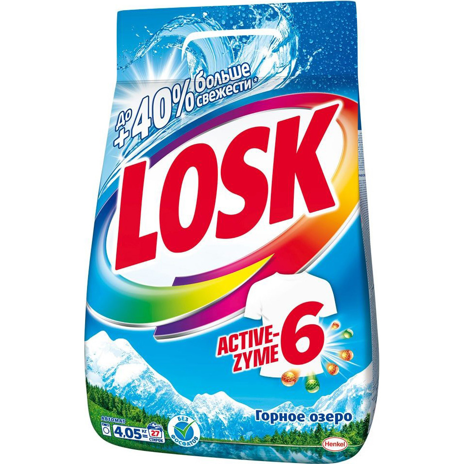 

Стиральный порошок Losk Active-Zyme 6 Горное озеро 4,05 кг