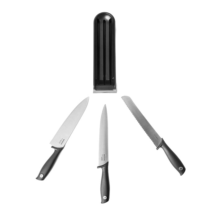 Набор ножей на подставке Brabantia 4 предмета набор из 2 ных мисок на подставке 2 х 225 мл