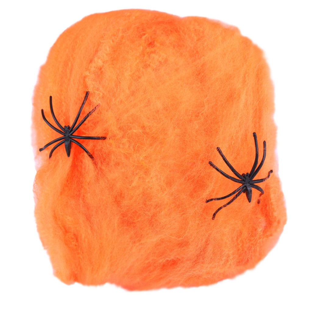 Паутина Long Cheng Yiwu City с пауками 100х100 см, цвет оранжевый - фото 1