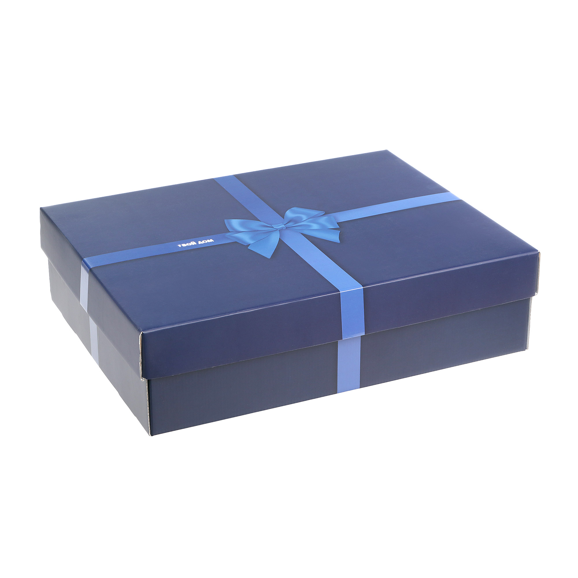 Коробка подарочная Твой Дом синяя 45x35x12