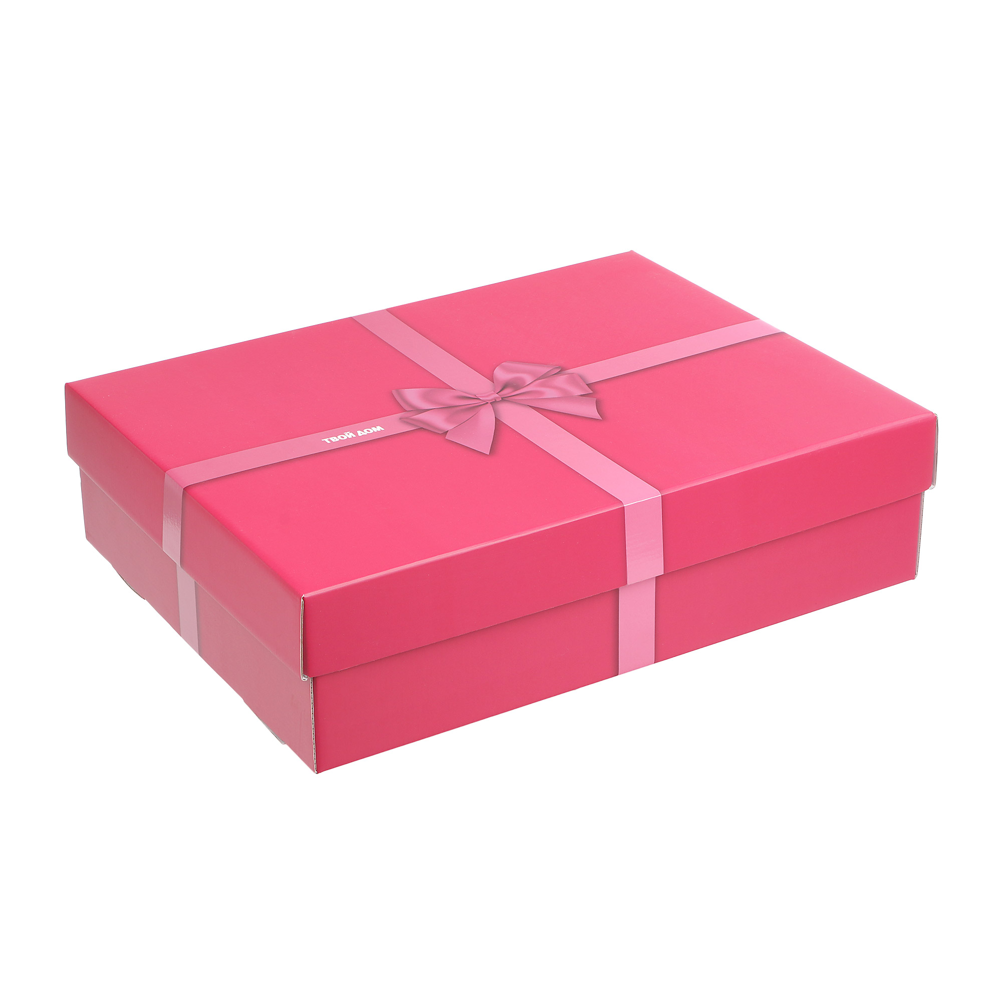 Коробка подарочная Твой Дом розовая  45x35x12 коробка для ов с pvc крышкой розовая 12 х 12 х 12 см