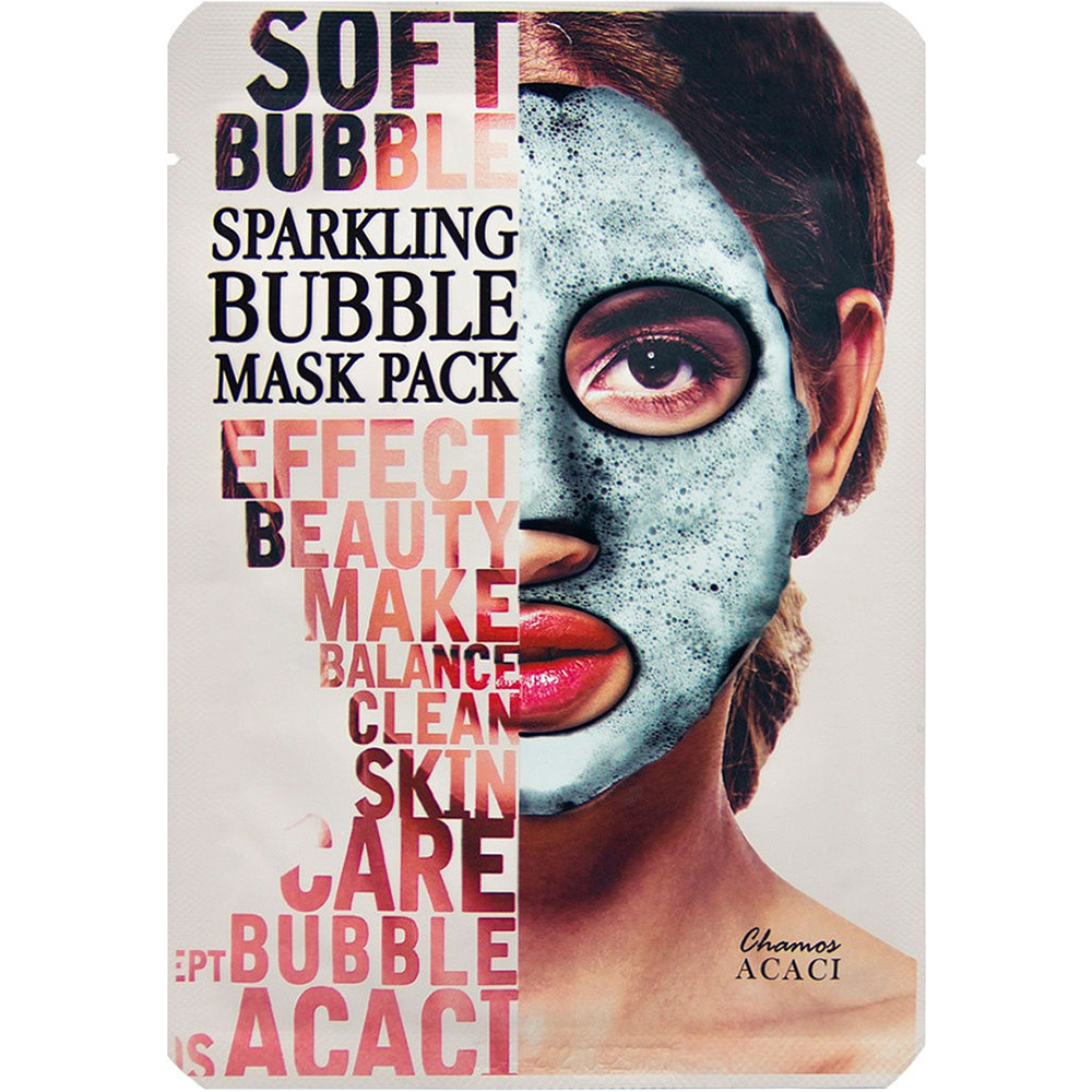 Кислородная маска Acaci Chamos Очищающая маска косметическая очищающая для лица с белой глиной 8г