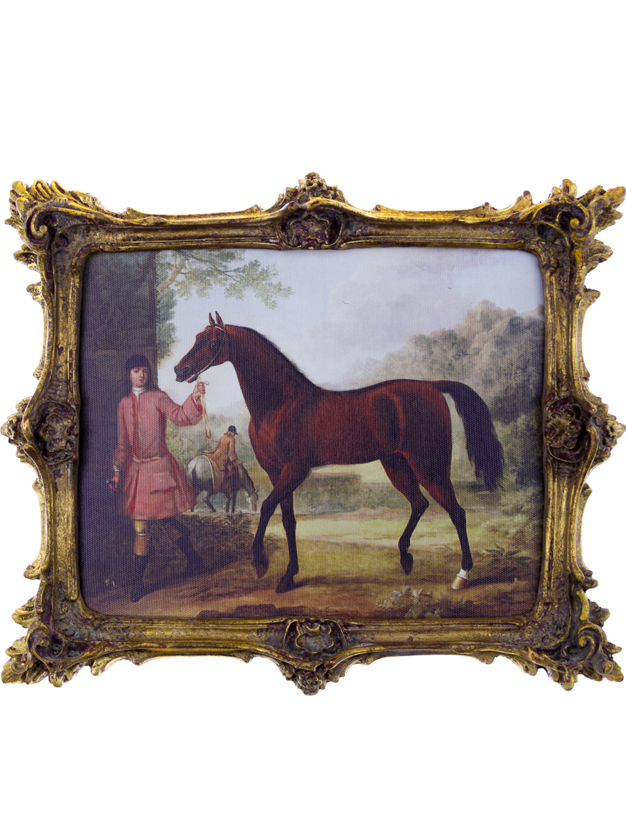 Панно Glasar Лошадь и мужчина, прямоугольное, 33x27x3 см панно glasar в резной раме конь и мужчина с мальчиком 33x27x3см