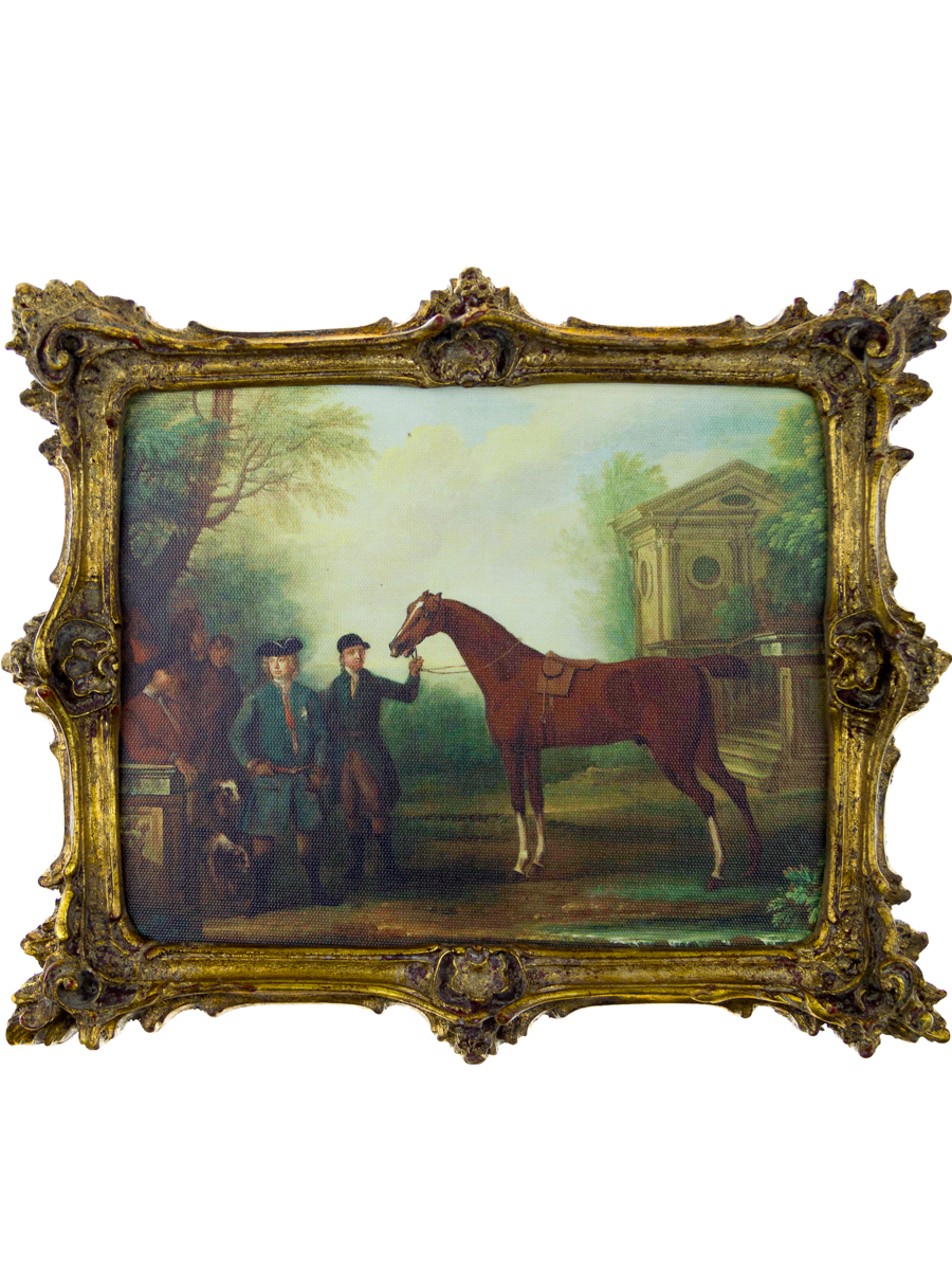 Панно Glasar в прямоугольной резной раме конь и люди, 33x27x3 см панно glasar в резной раме конь и мужчина с мальчиком 33x27x3см