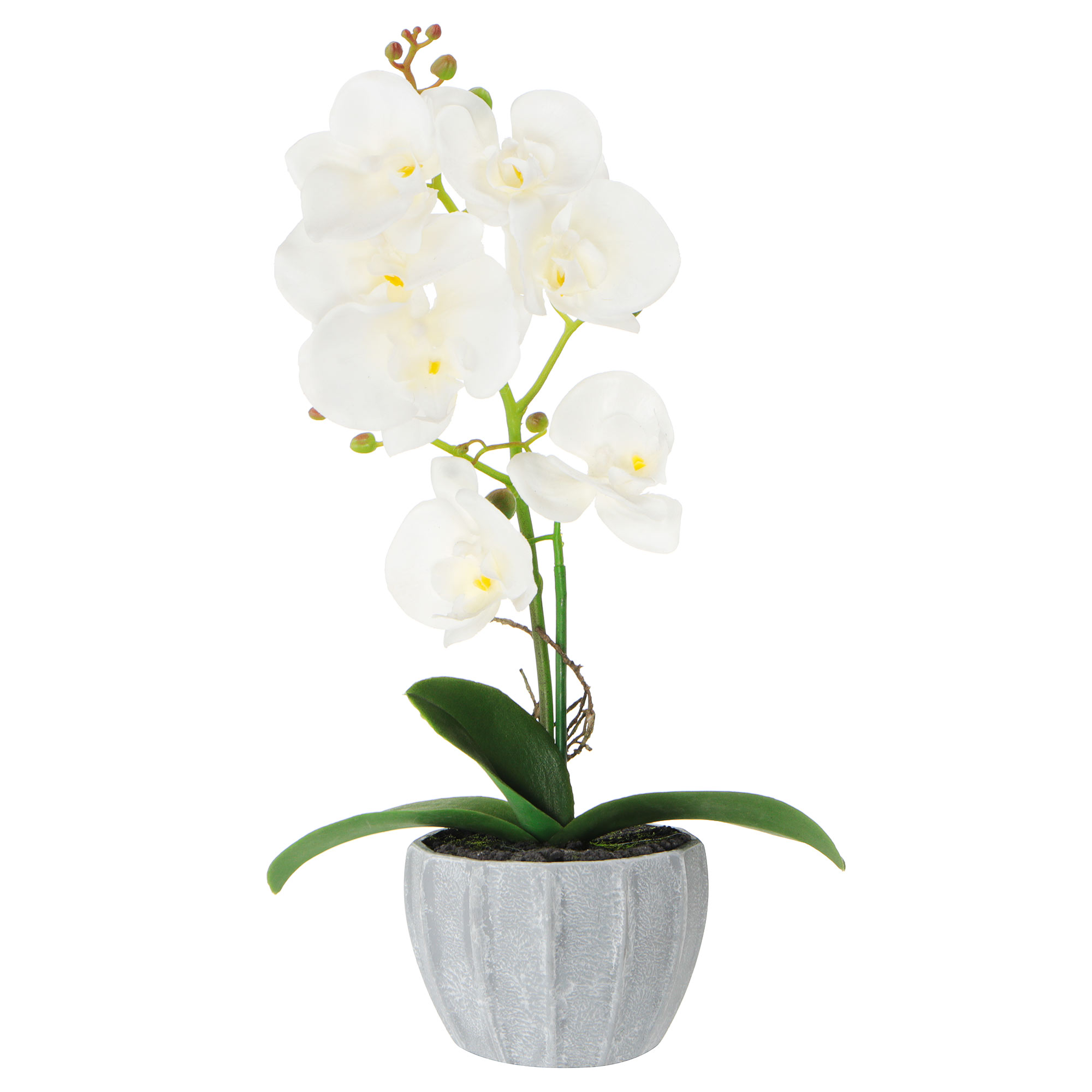 Цветок искусственный Fuzhou Light Орхидея белая в горшке 40 см