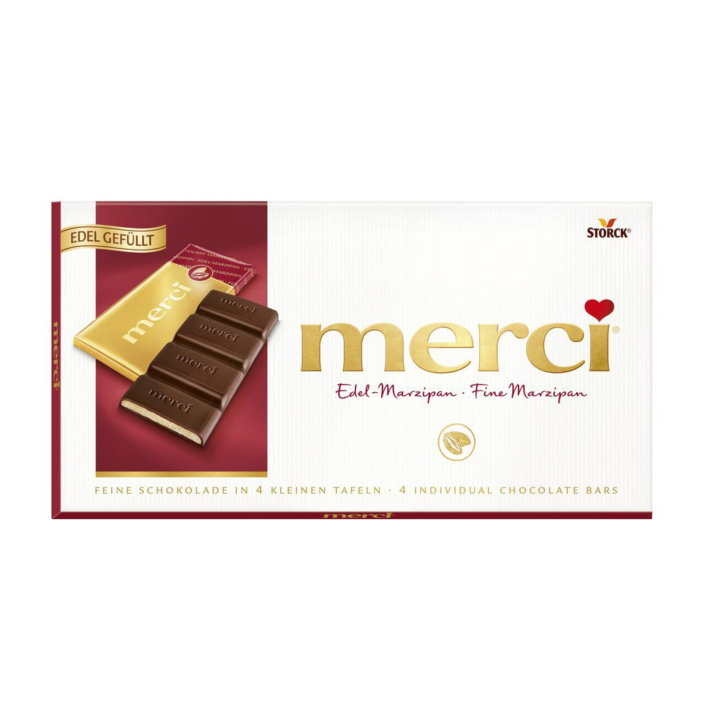 Шоколад Merci Темный с марципаном 112 г набор конфет merci темный шоколад 250 г