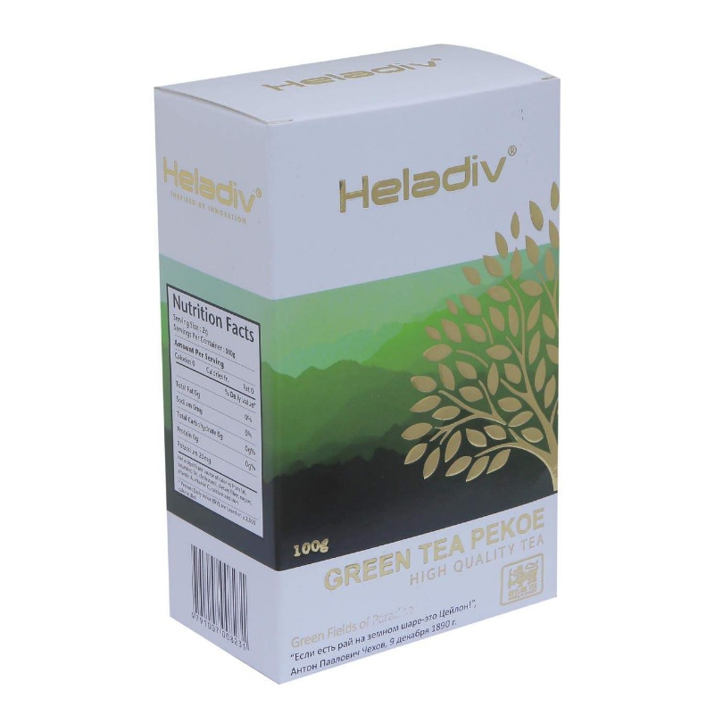Чай зеленый Heladiv Green Tea листовой, 100 г чай зеленый riston листовой жасмин 200 г