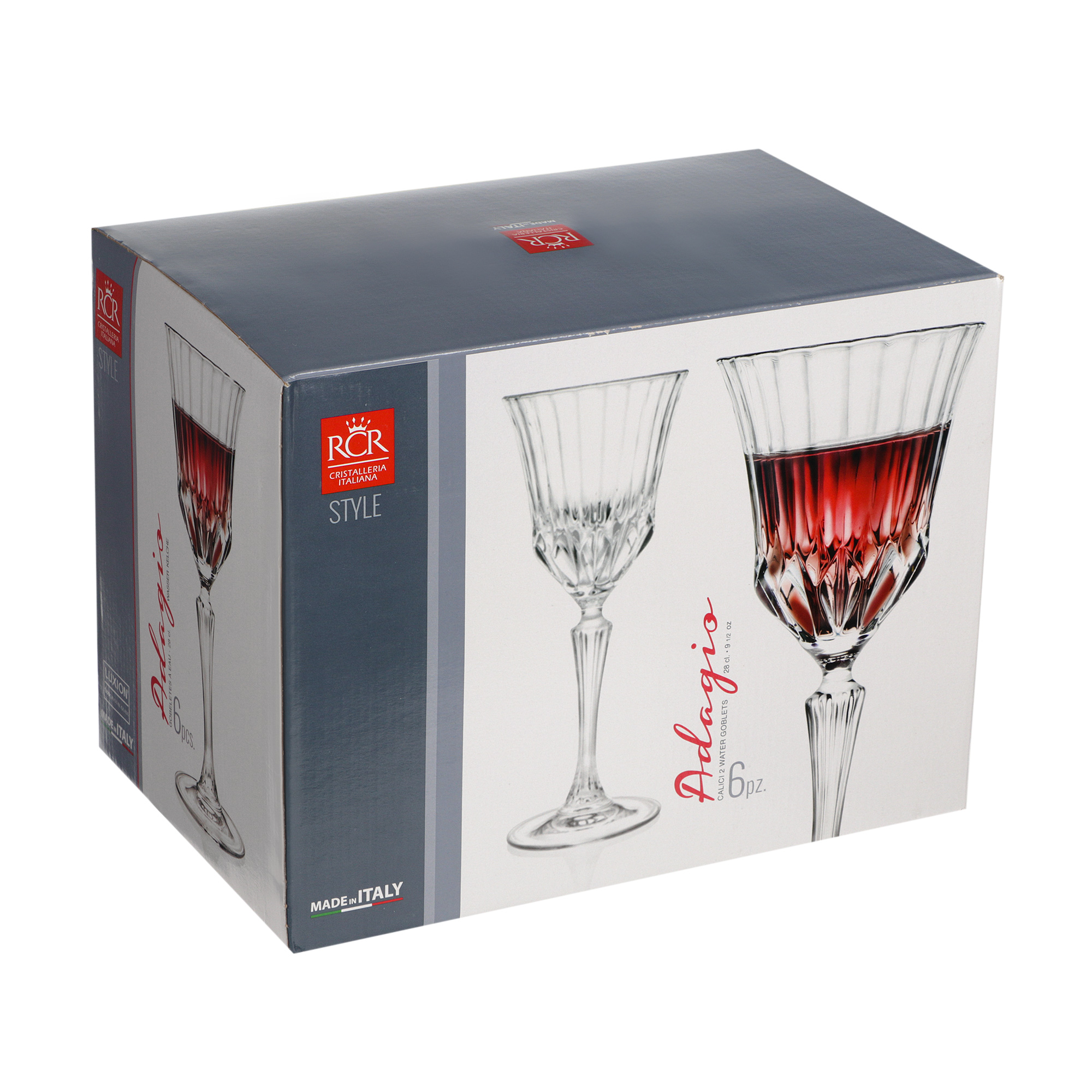 Набор бокалов для вина RCR Adagio 280 мл 6 шт - фото 2