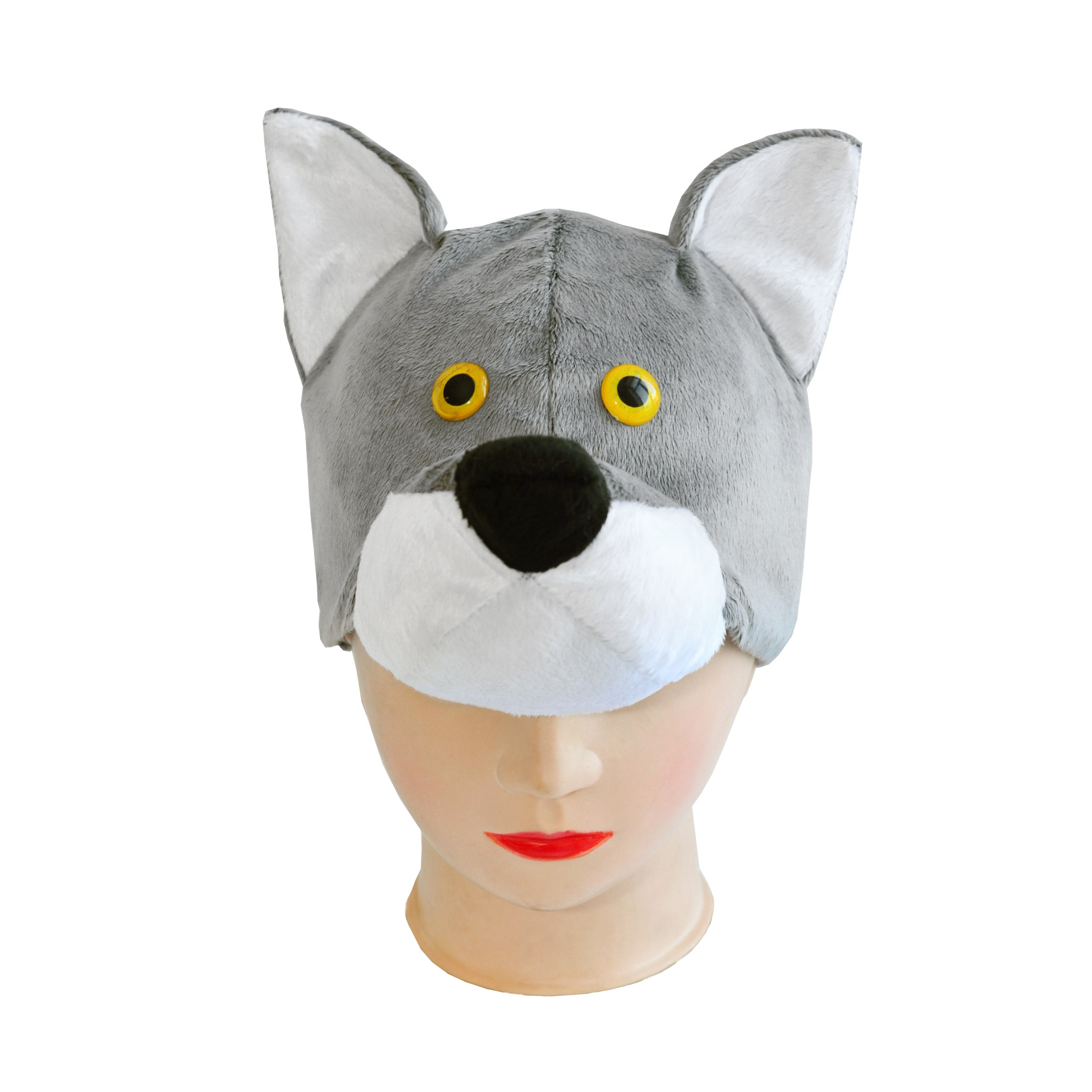 

Шапочка карнавальная Батик Волчок, Серый;белый