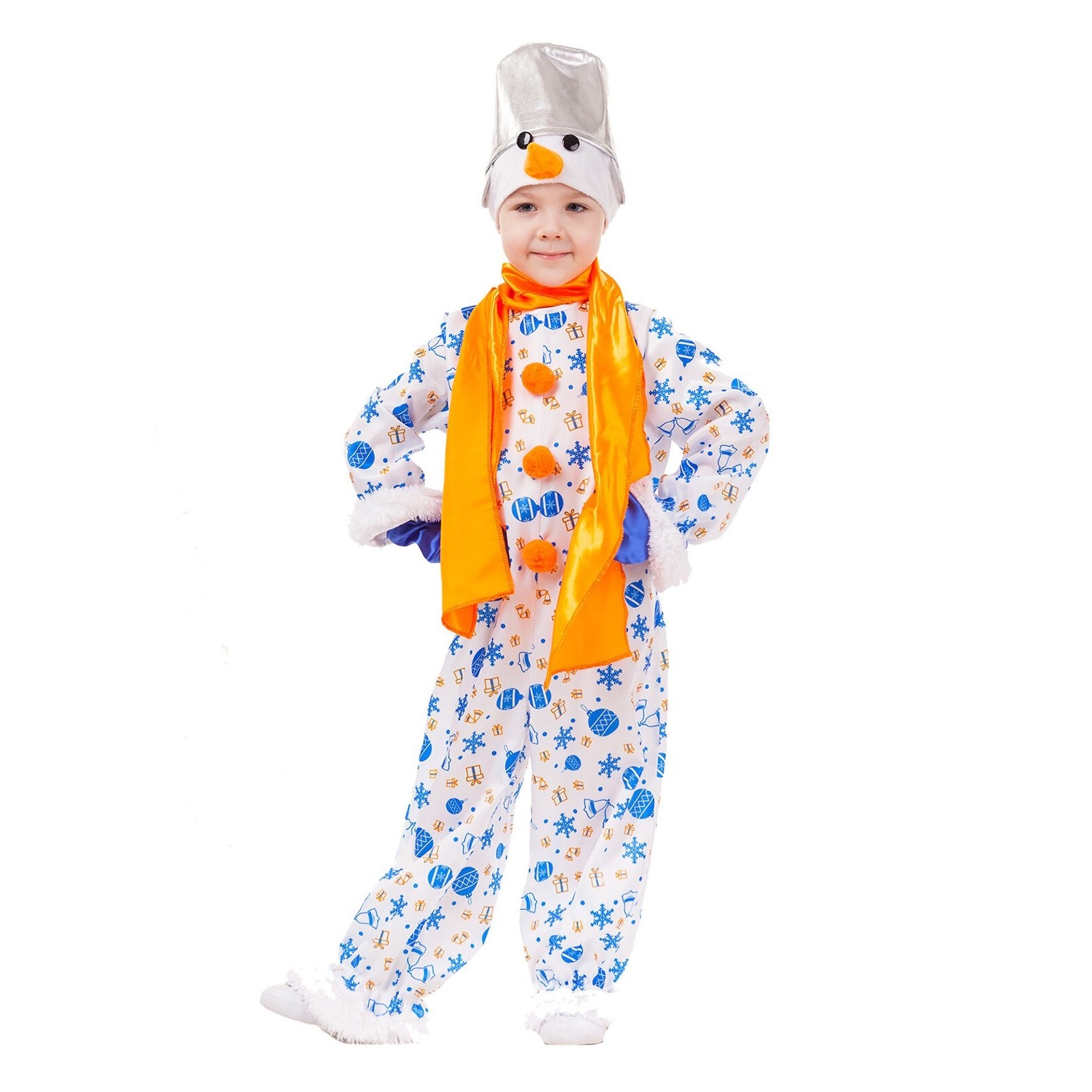 Костюм Батик Снеговик снежок 122 см костюм карнавальный батик снеговик снежок 104 см