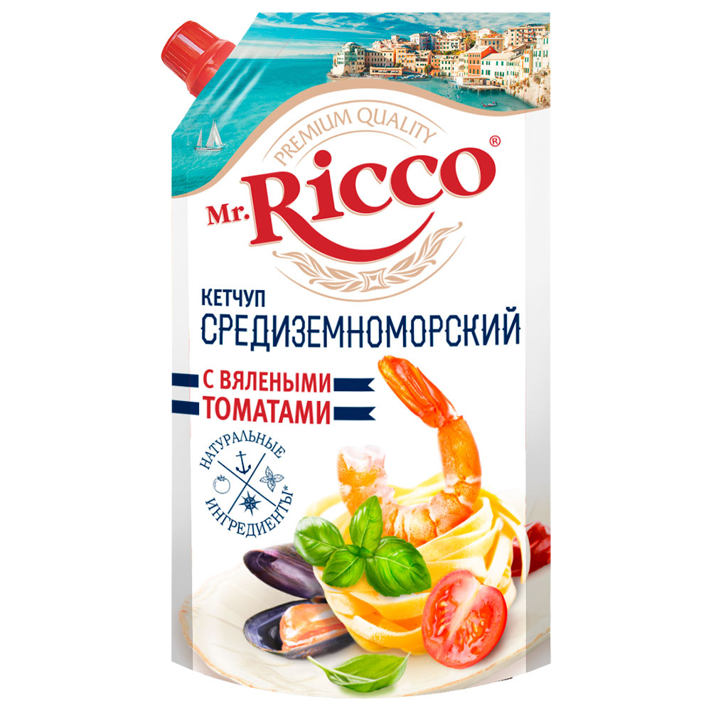Кетчуп Mr.Ricco Средиземноморский с вялеными томатами, 350 г соус mr ricco pomodoro томатный 350 г