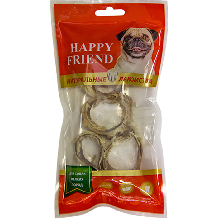 фото Лакомство для собак happy friend кольца из говяжьей трахеи 40 г