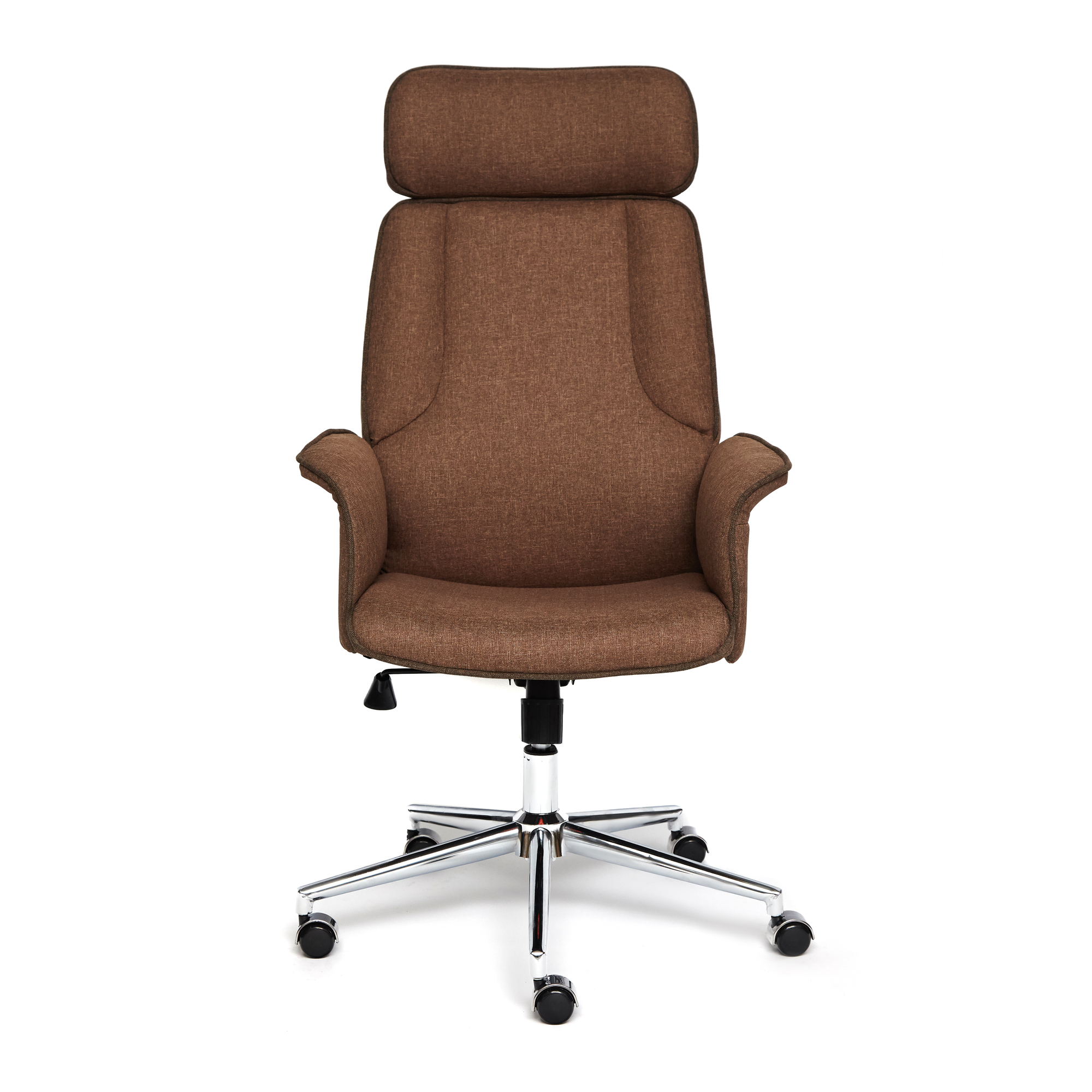 Кресло компьютерное TC коричневое 128х45х47 см, цвет хром - фото 8