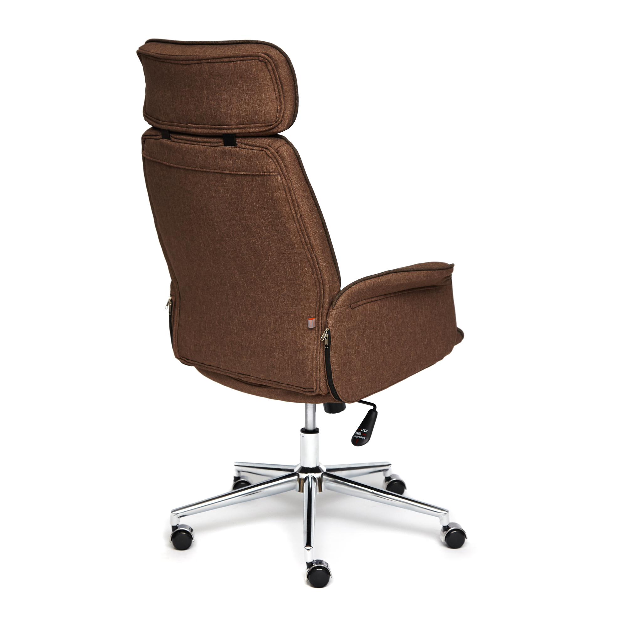 Кресло компьютерное TC коричневое 128х45х47 см, цвет хром - фото 9