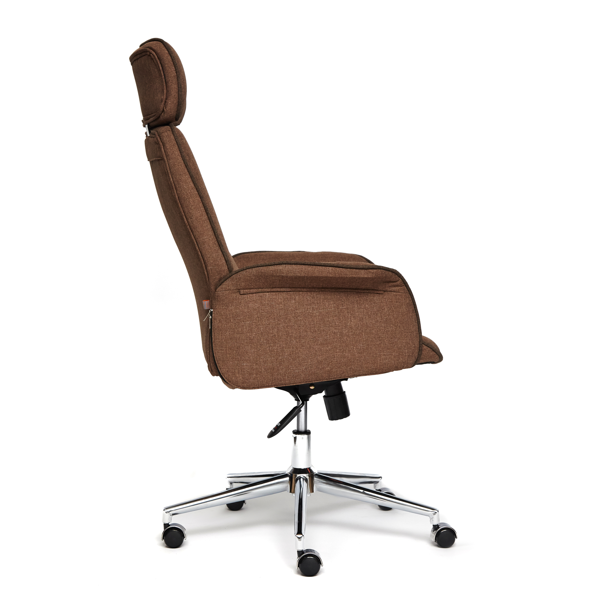 Кресло компьютерное TC коричневое 128х45х47 см, цвет хром - фото 11