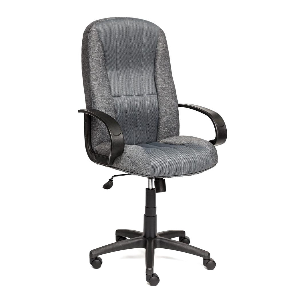 Кресло компьютерное TC серый 132х65х50 см серое ткань/кожа кресло руководителя su b 10 подл 130 осн 001 экокожа сетчатая ткань