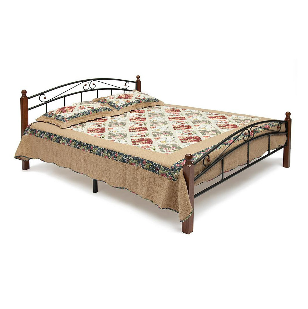 Кровать металлическая TC 91х144,4х210 см коричневая кровать tetchair federica mod at 881 дерево гевея металл 90 200 см day bed красный дуб